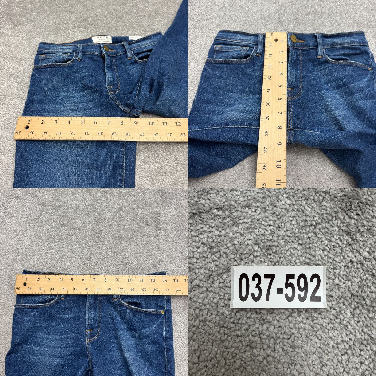 Frame Frame Le Skinny De Jeanne Crop Denim Jeans Womens 27 Work Wash Raw Frayed Hem Size 27" / US 4 / IT 40 - 10 Thumbnail