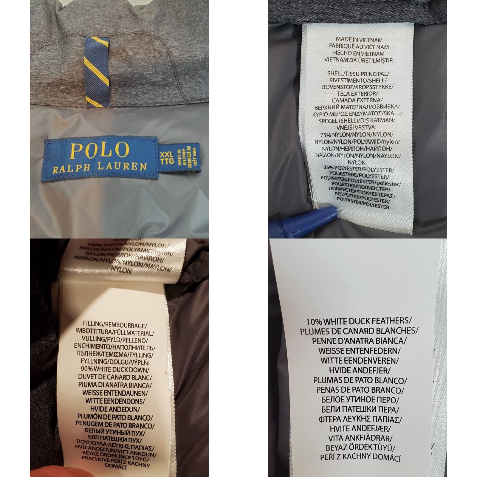 Polo Ralph Lauren Polo Ralph Lauren Vest Big & Tall Packable Quilted Down Gray Heather Mens XXL / 2XL Quilted Down Vest Size US XXL / EU 58 / 5 - 8 Thumbnail