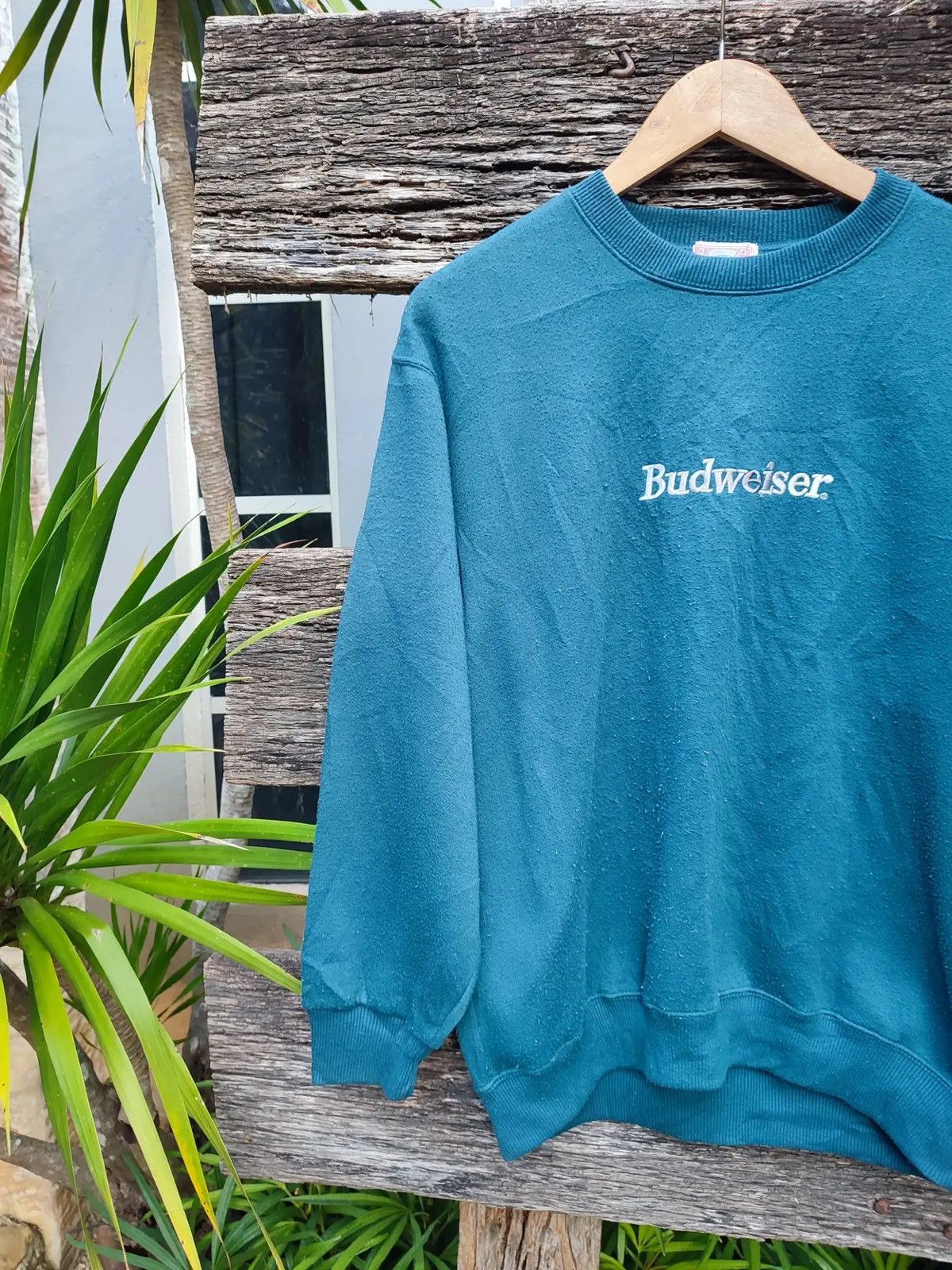 Budweiser Vintage Budweiser Logo Crewneck Sweatshirt (Teal) Size US M / EU 48-50 / 2 - 4 Thumbnail