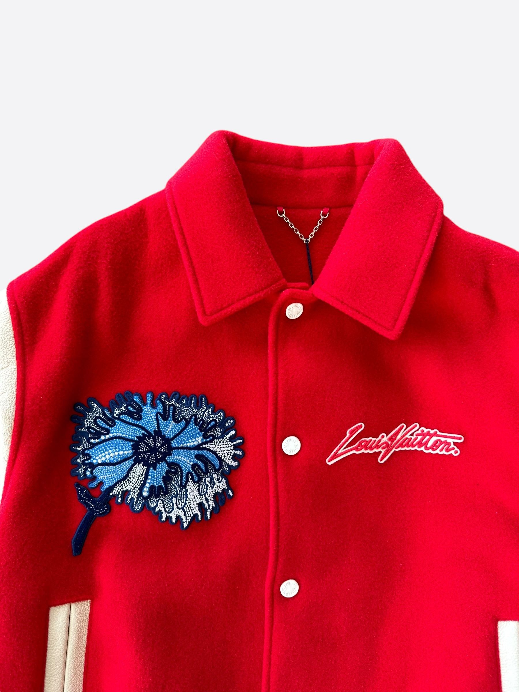 Louis Vuitton × Yayoi Kusama Louis Vuitton Yayoi Kusama Red & White Varsity Jacket Size US XXL / EU 58 / 5 - 3 Thumbnail
