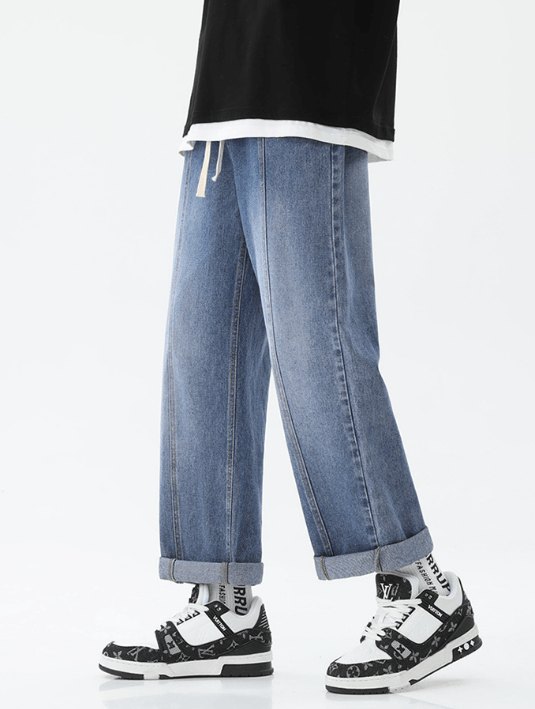 Japanese Brand × Jean Men's straight American street wide-leg drawstring jeans Size US 32 / EU 48 - 3 Thumbnail