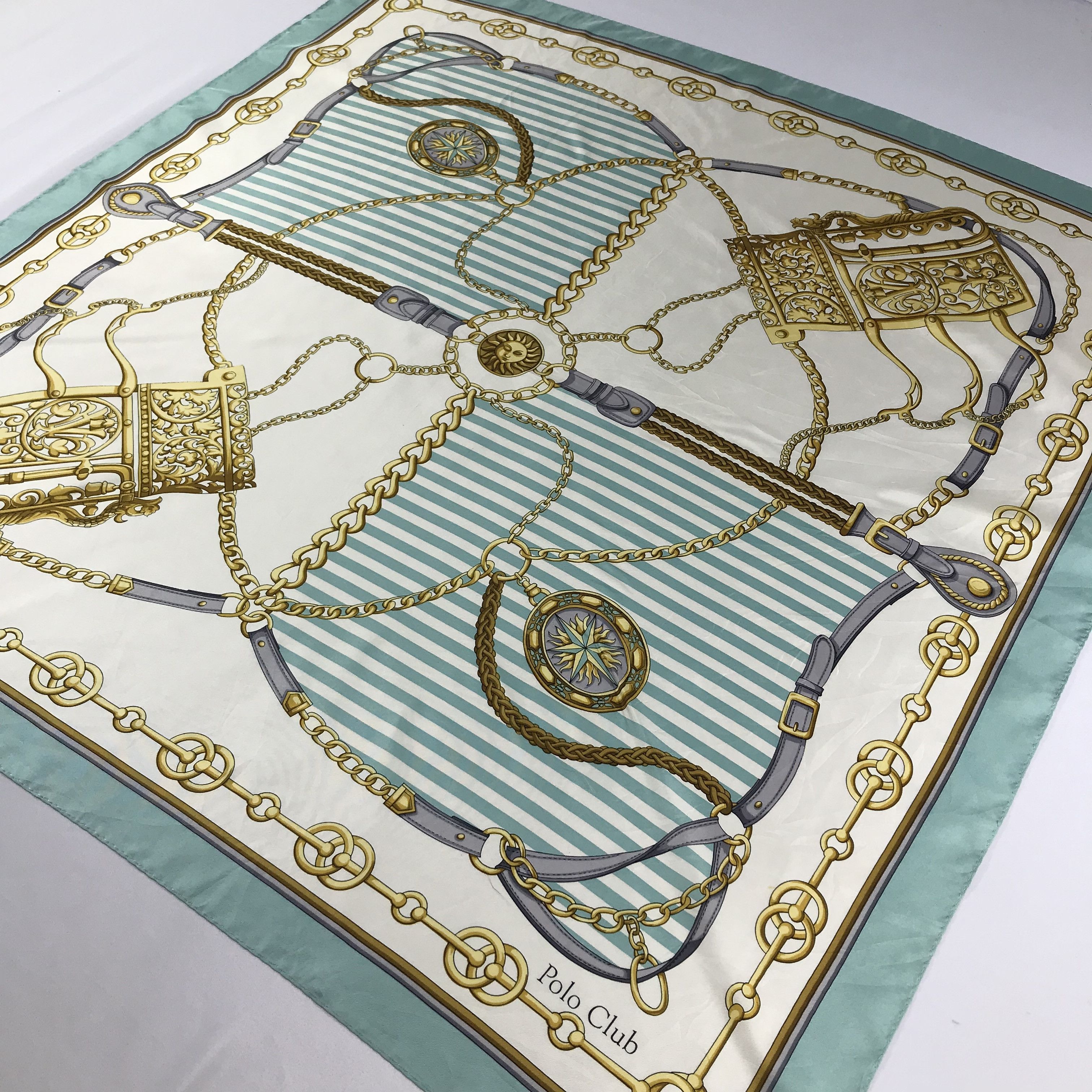 Japanese Brand Luxury Polo Club Silk Scarf M194 Size ONE SIZE - 4 Thumbnail