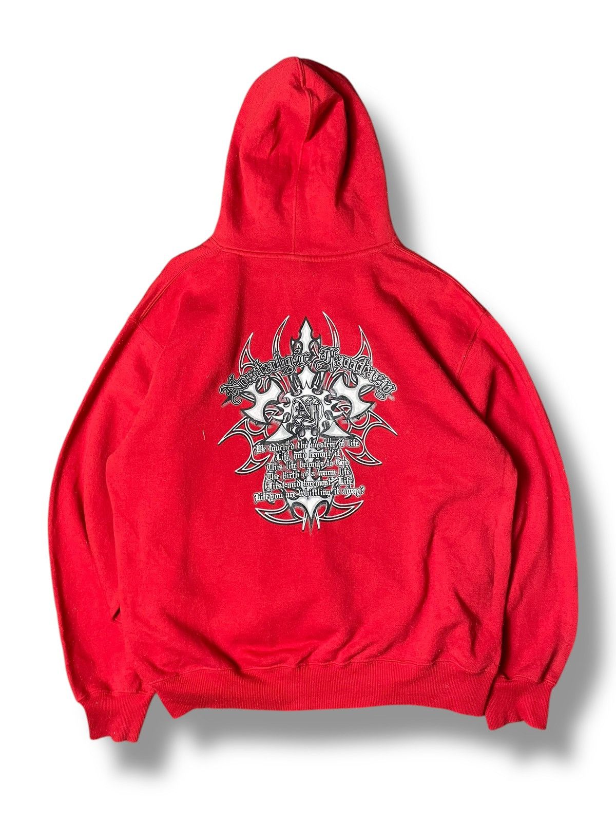 Japanese Brand × Vintage NOSTALGIC Gothic Cross Print Pullover Hoodie (80) Size US L / EU 52-54 / 3 - 1 Thumbnail