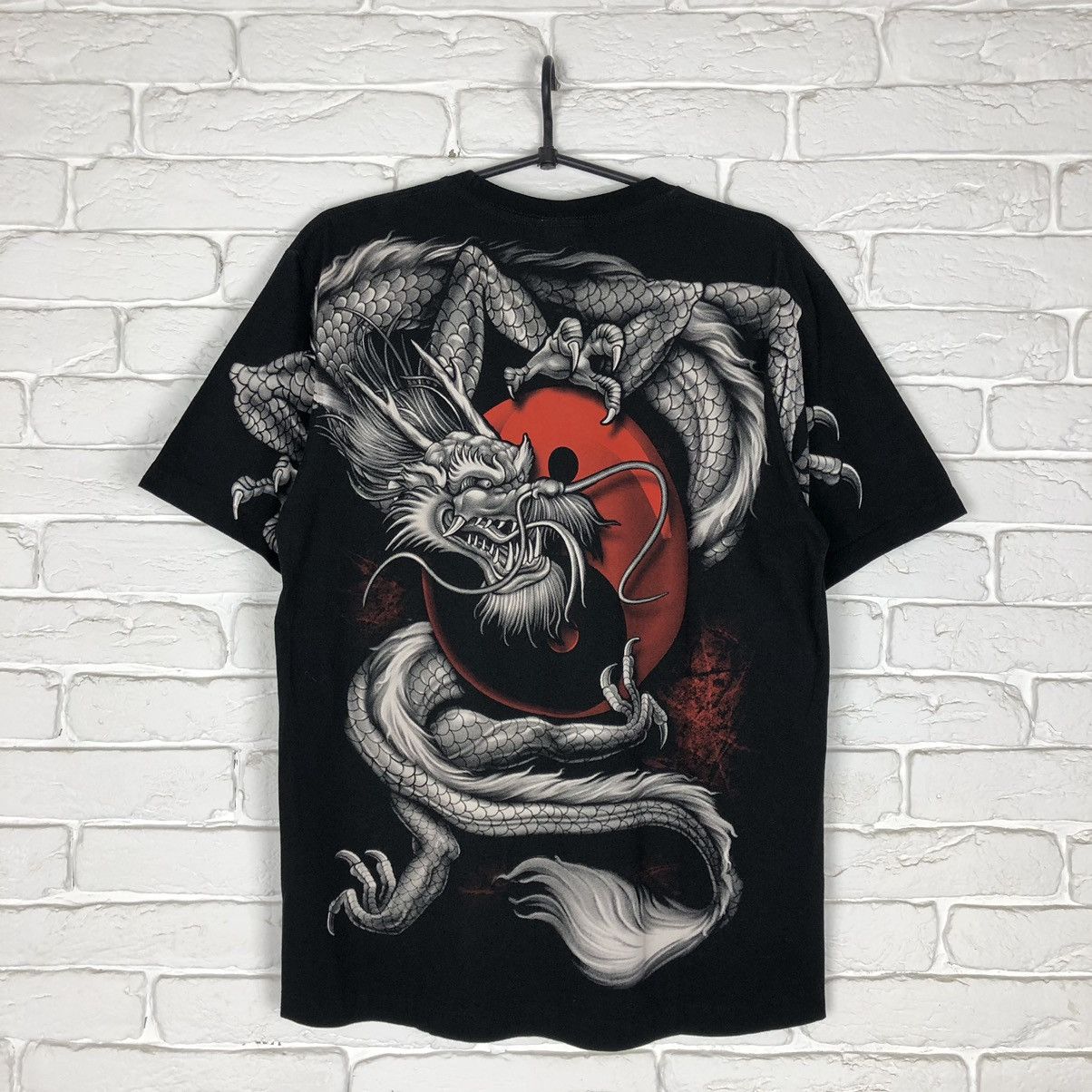 Japanese Brand Dragon tattoo all over print vintage tee t shirt Size US L / EU 52-54 / 3 - 4 Thumbnail