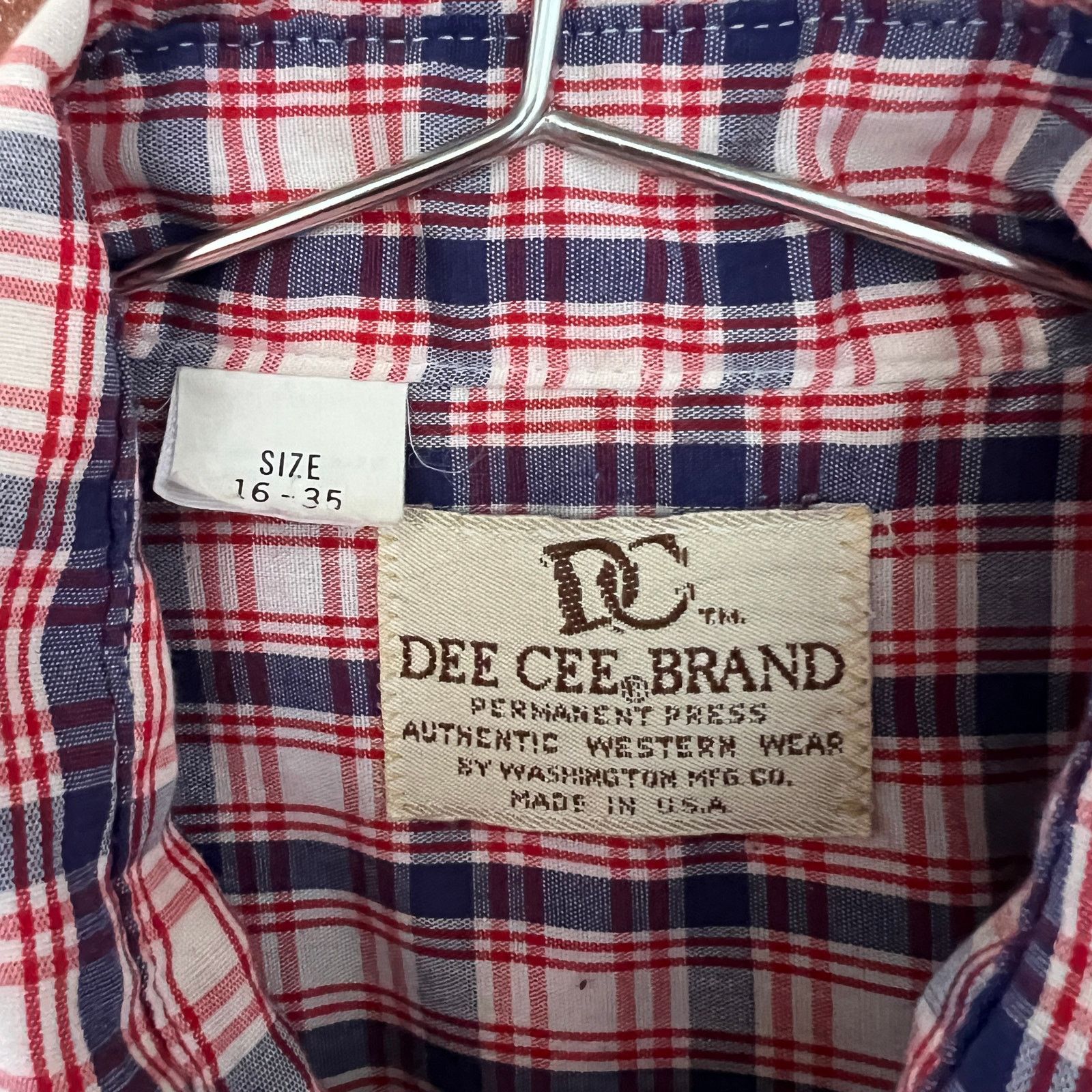Vintage VTG Dee Cee DC USA Mens Pearl Snap LS Shirt 16 35 Size L Size US L / EU 52-54 / 3 - 3 Thumbnail