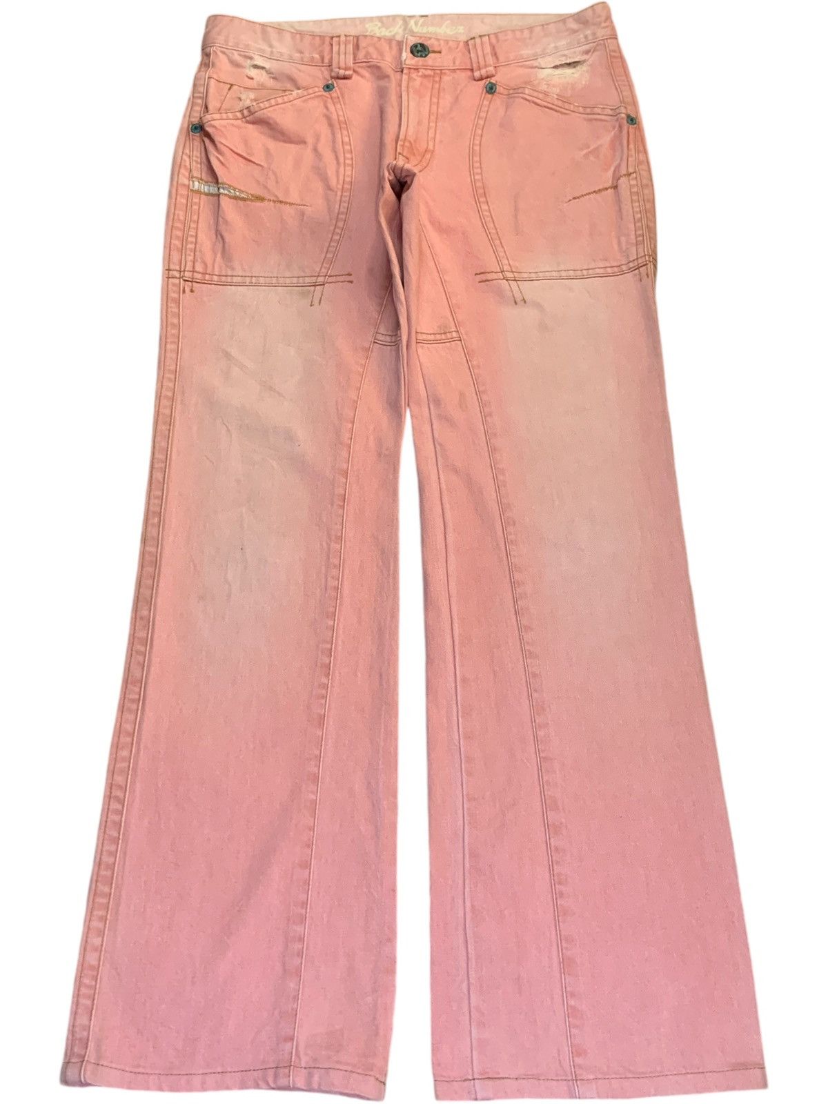 Japanese Brand Vintage Japanese Brand Faded Wash Patched Bootcut Jeans Size US 34 / EU 50 - 1 Thumbnail