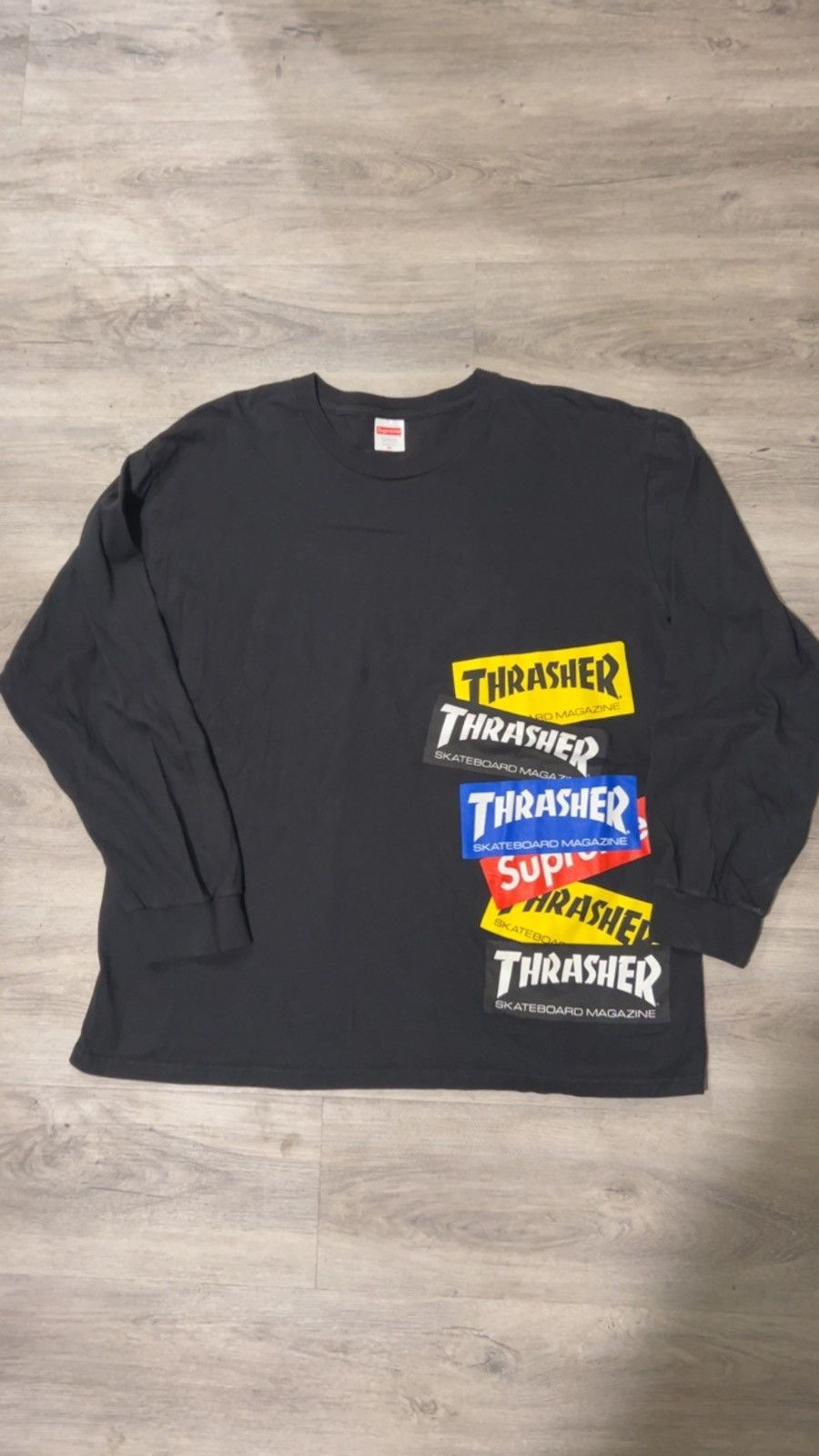 image of Supreme x Thrasher Long Sleeve in Black, Men's (Size XL)