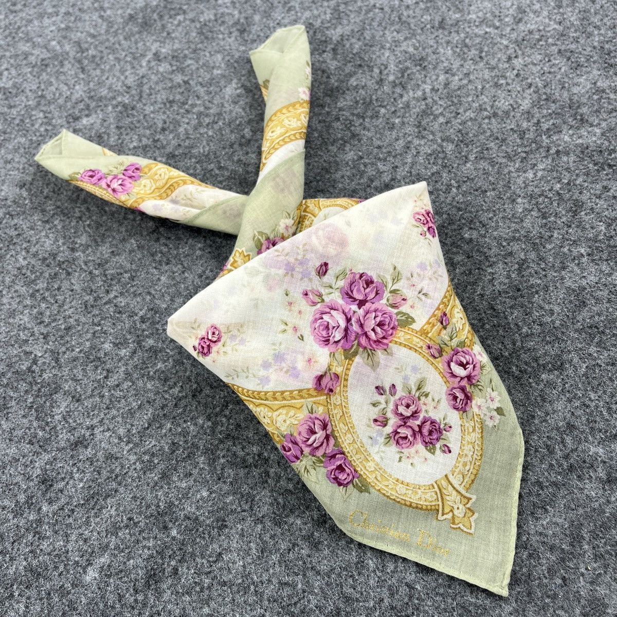 Vintage Christian Dior Handkerchief / Bandana / Neckerchief B638 Size ONE SIZE - 10 Thumbnail