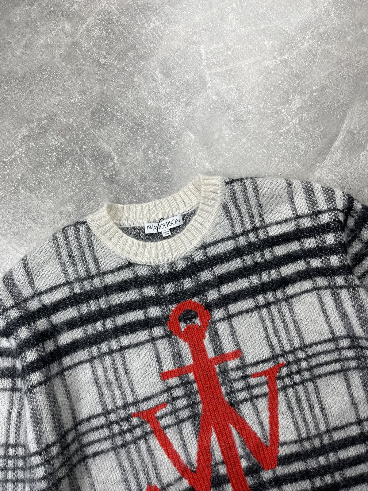 JW Anderson JW Anderson Anchor Logo Plaid Mohair Wool Sweater Size US L / EU 52-54 / 3 - 7 Thumbnail