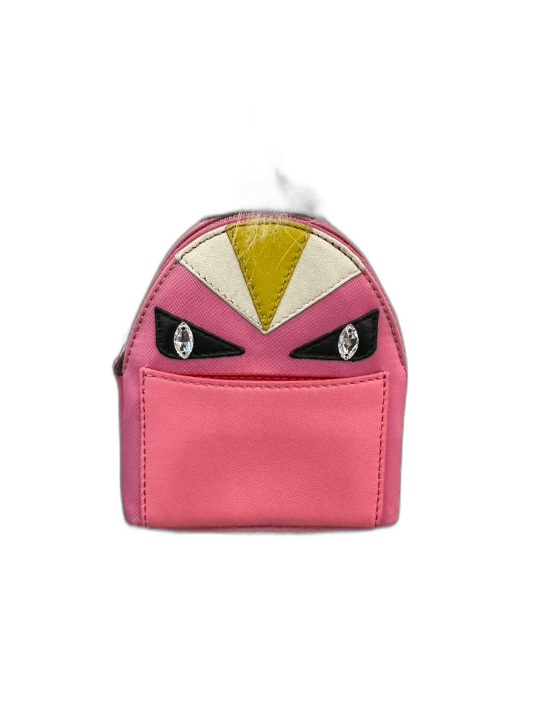 Fendi Pink Owl Mink Keychain Bag Charm