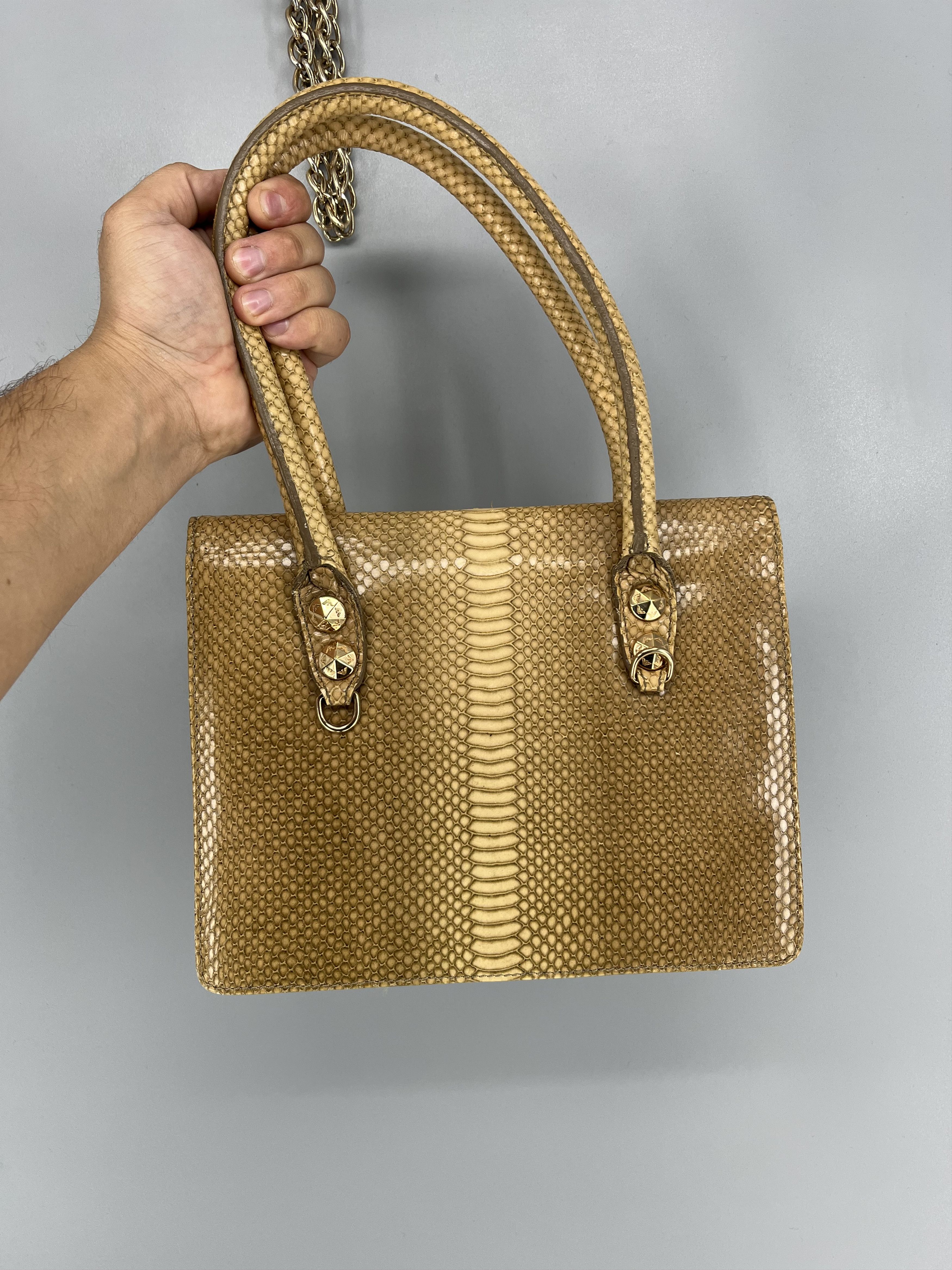 Emporio Armani Emporio Armani Vintage Python Leather Top Handle Bag Size ONE SIZE - 8 Thumbnail