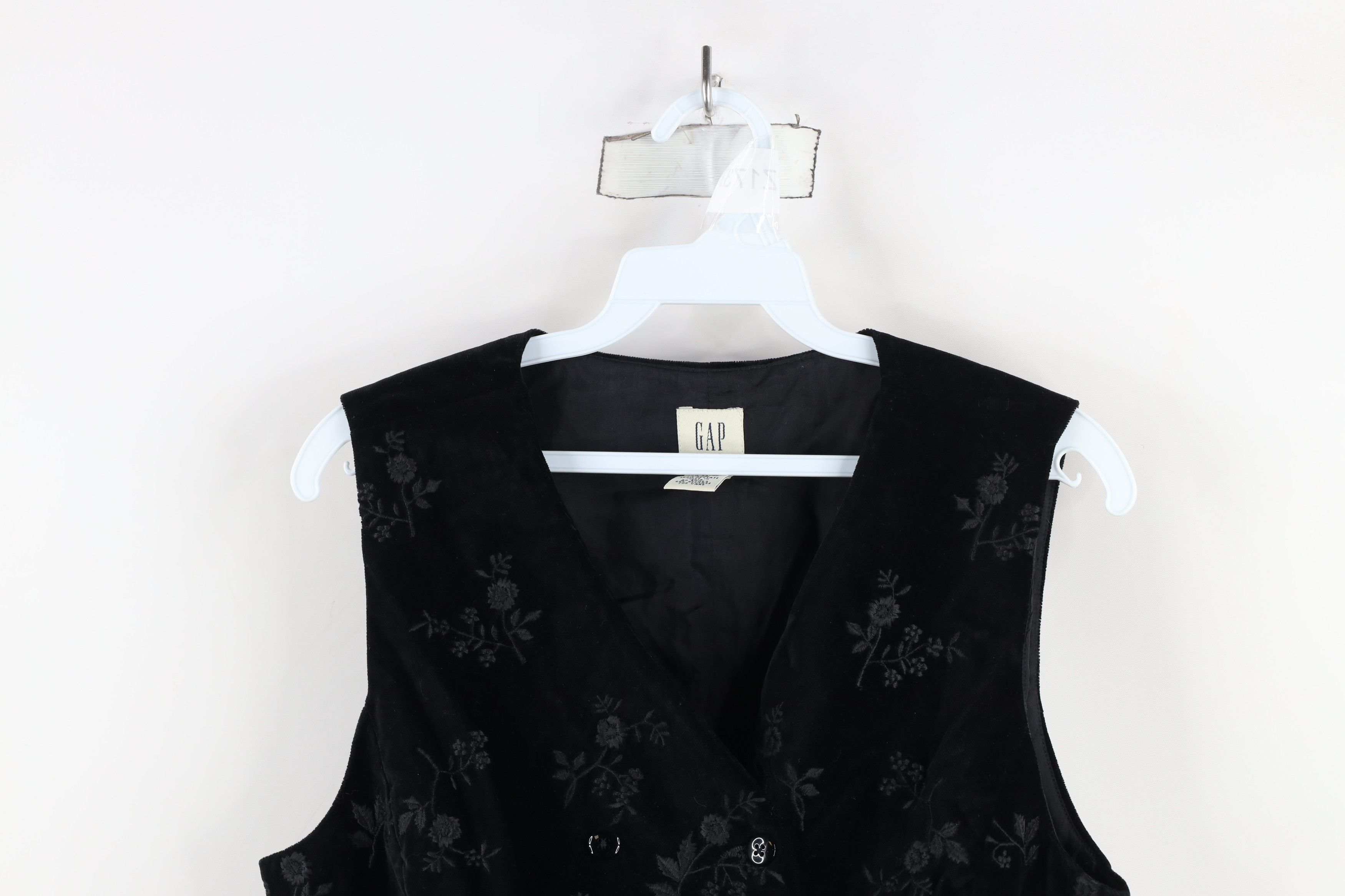 Gap × Vintage Vintage 90s Gap Double Breasted Velvet Velour Vest Jacket Size M / US 6-8 / IT 42-44 - 2 Thumbnail
