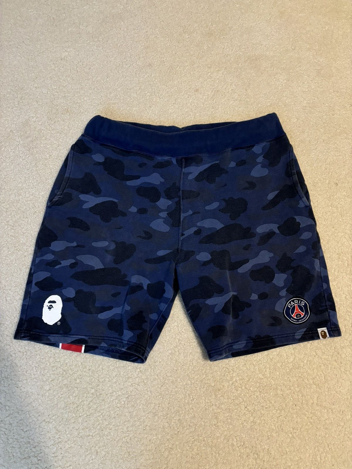 A Bathing Ape PSG Paris Saint Germain Camo Sweat Shorts