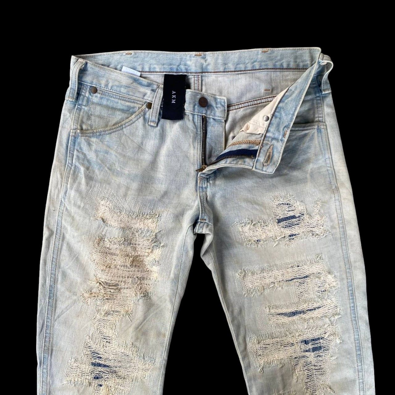 AKM × Wrangler RARE AKM X WRANGLER FLARED BORO DISTRESSED DIRTY STAIN W28 Size US 28 / EU 44 - 2 Thumbnail
