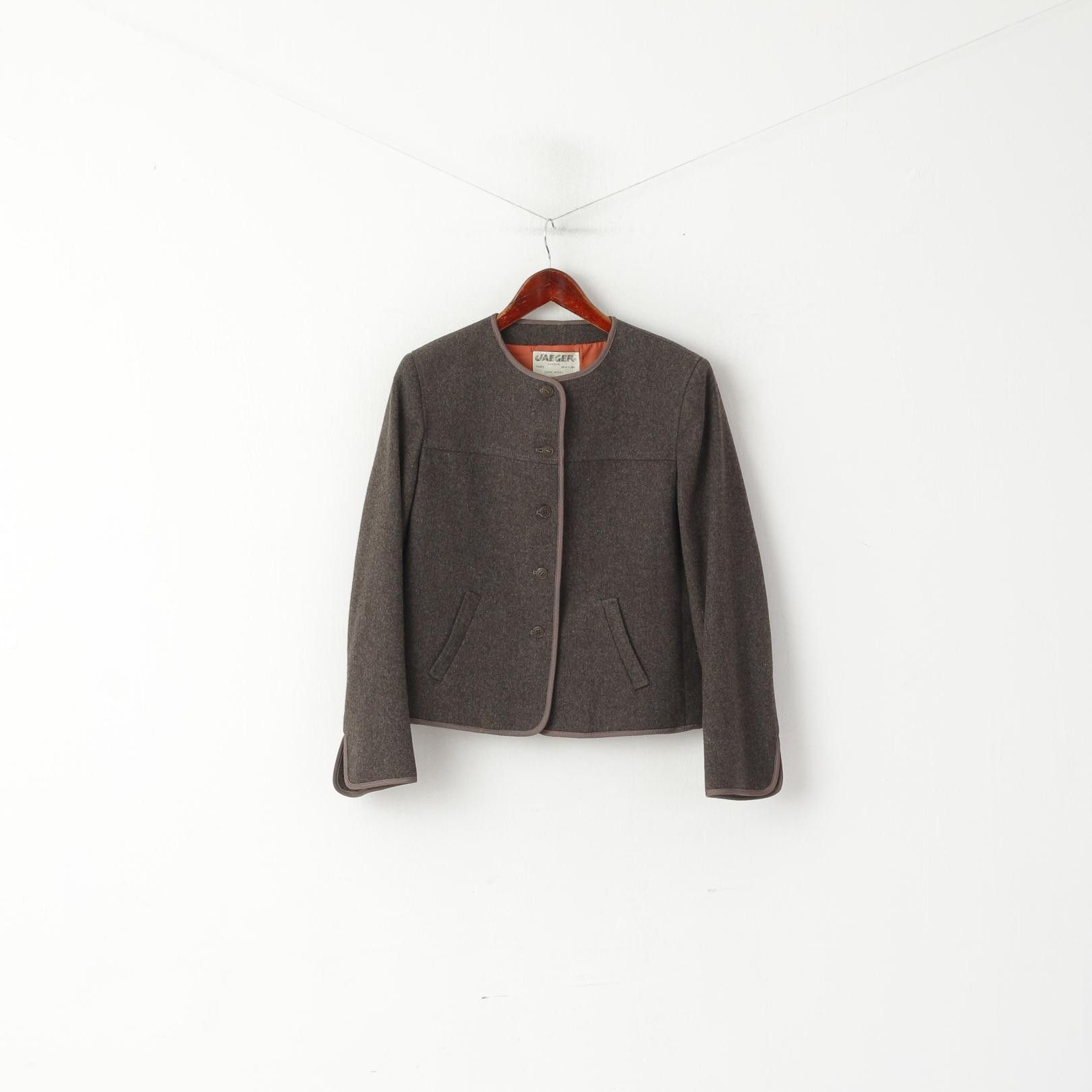 Jaeger Jaeger Women 14 Blazer Grey Wool Vintage Knit 1132 Size M / US 6-8 / IT 42-44 - 2 Thumbnail