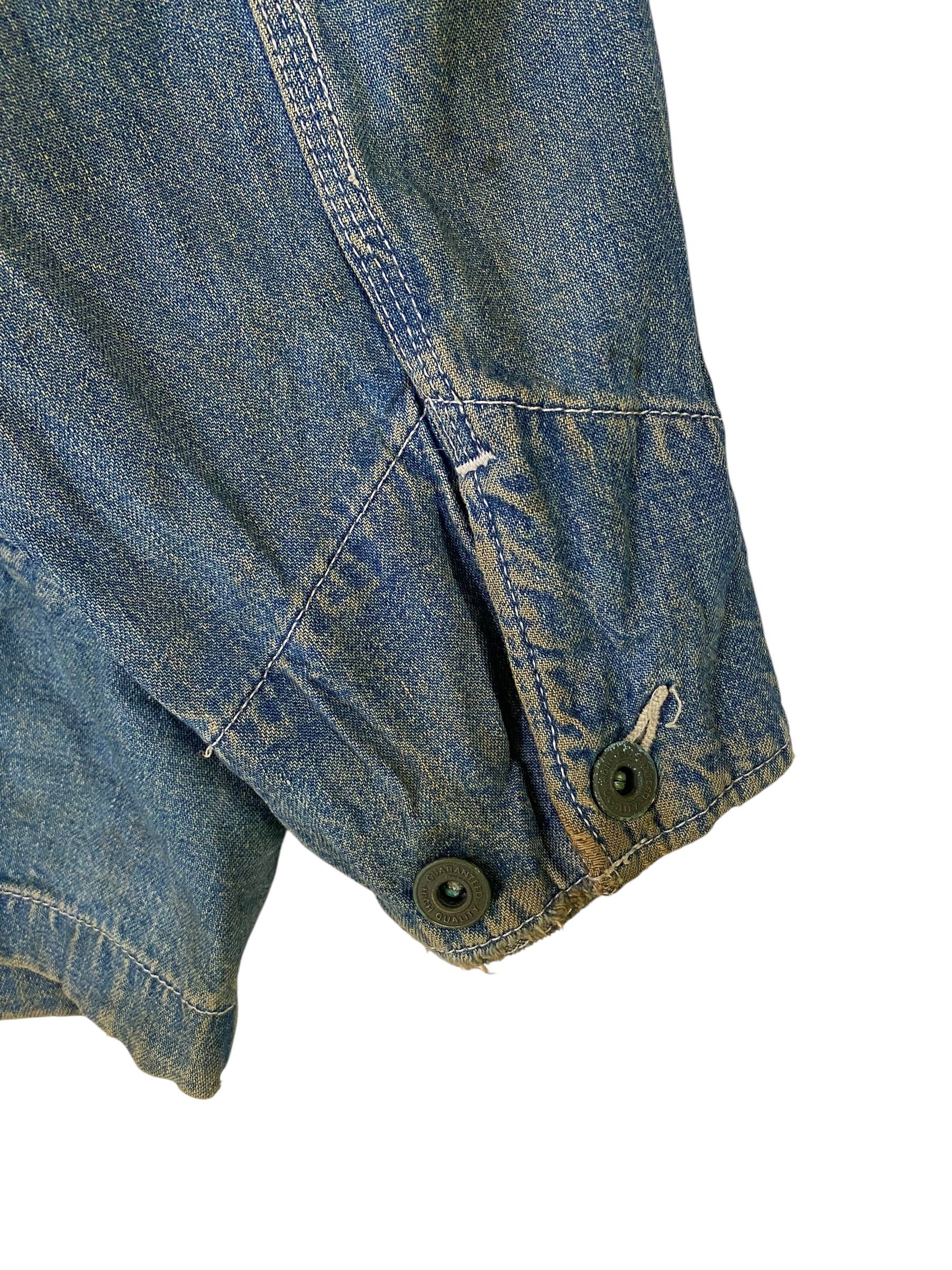 Other 1980s Unbranded aztec trim denim chore jacket Size US L / EU 52-54 / 3 - 7 Thumbnail