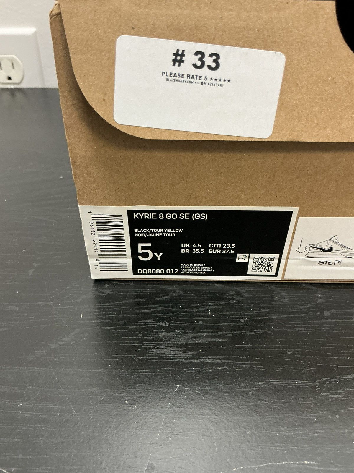 Nike Kyrie 8 go black blue tour yellow (gs) Size US 5 / EU 37 - 6 Thumbnail
