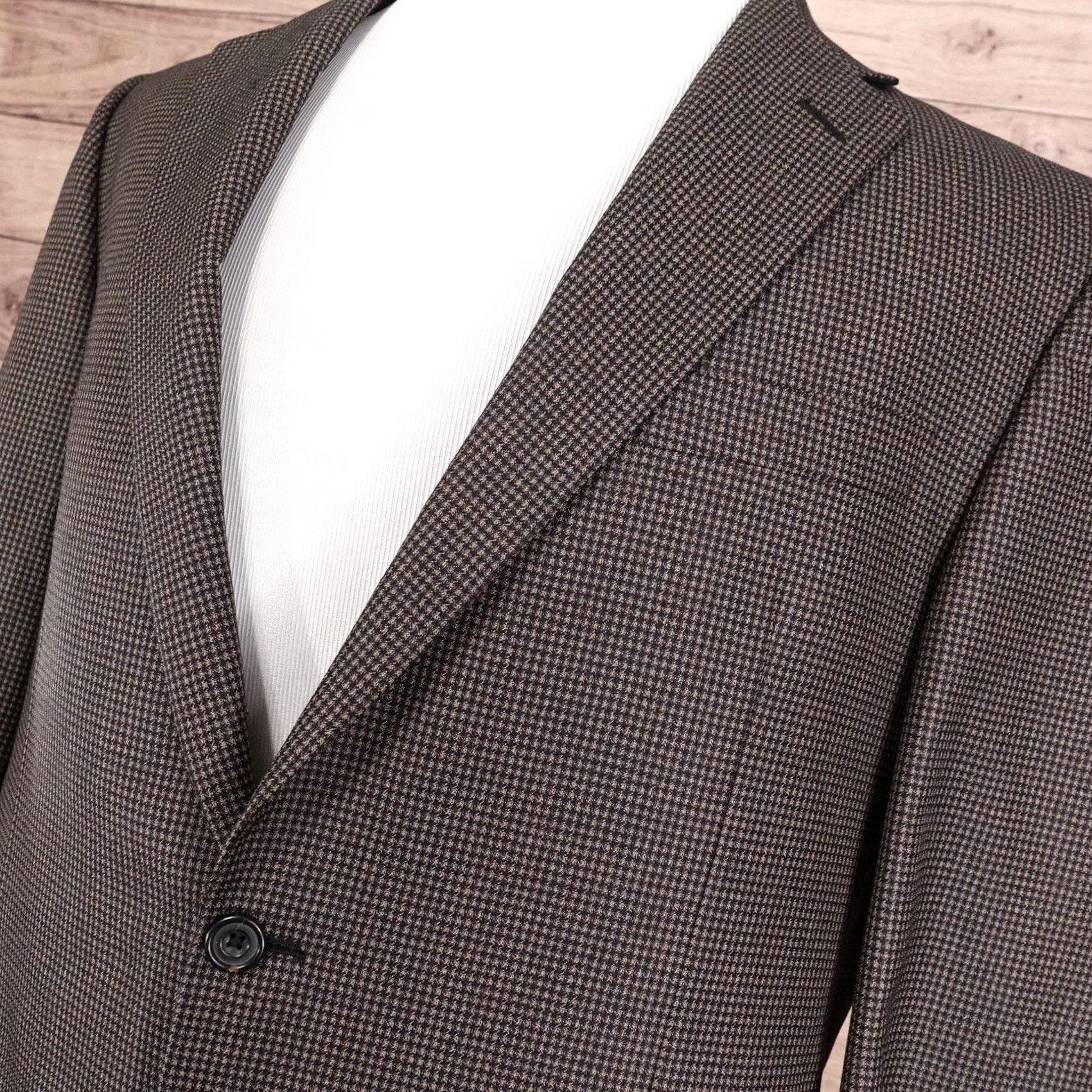 Vintage Hickey Freeman Blazer Mens 42L Brown Silk Wool Sport Coat 2 Button Size 42R - 2 Thumbnail