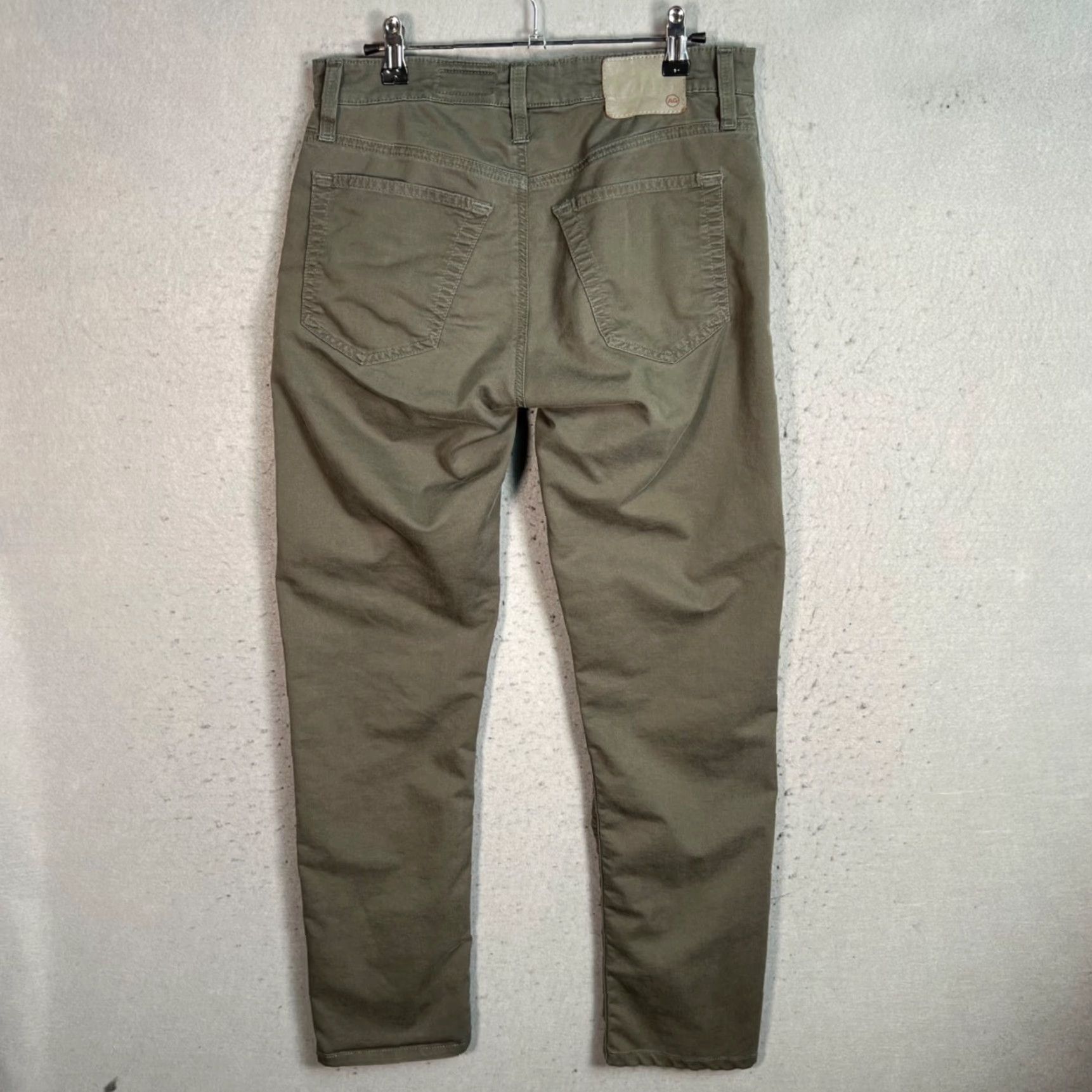 Vintage VINTAGE AG Tellis Modern Slim Fit Mens 31 x 30 Olive Green Pants Cotton Blend Casual 5-Pocket Mens Slim straight Size US 31 - 2 Thumbnail