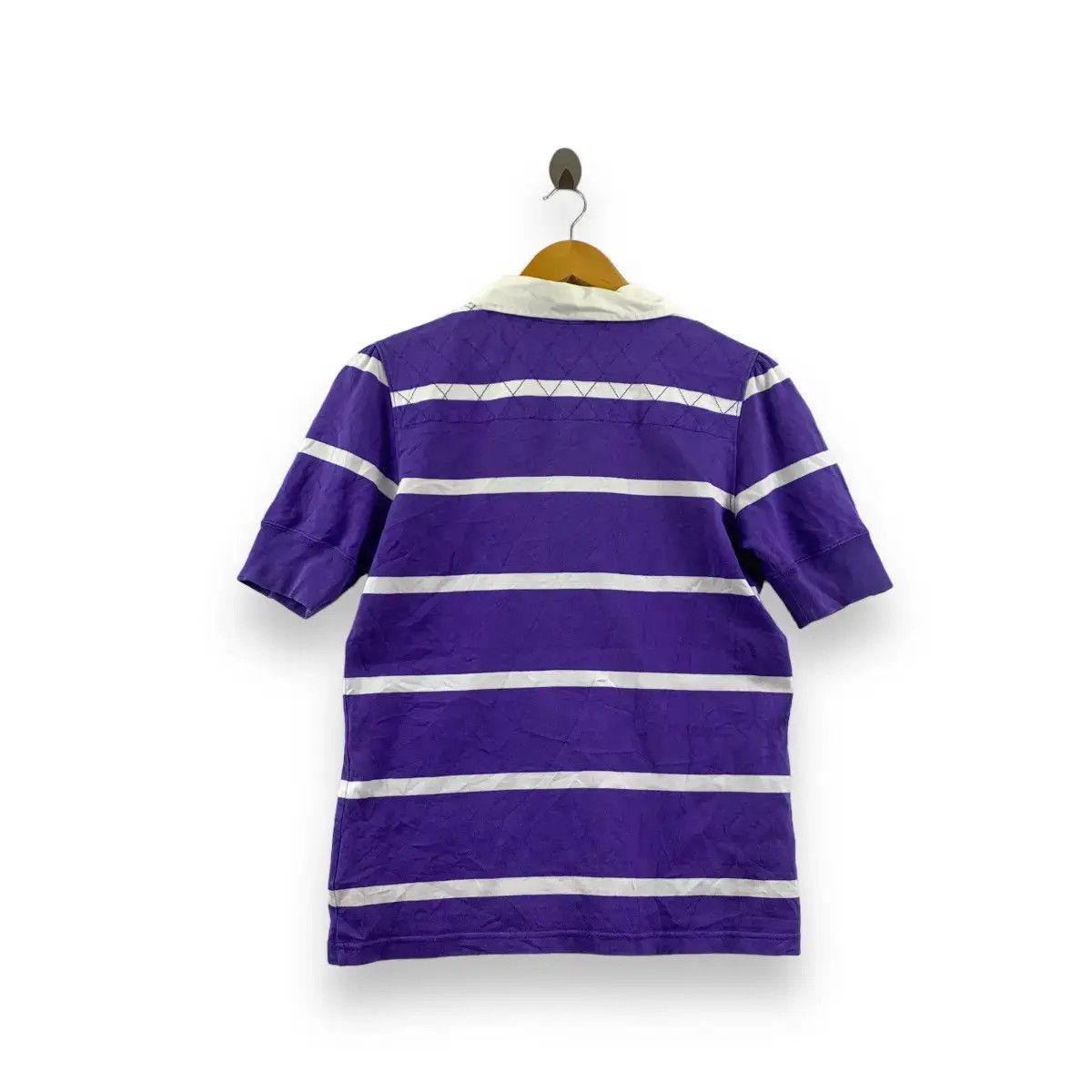 Polo Ralph Lauren Vintage POLO RALPH LAUREN RUGBY Striped Purple Polo Tee Size L / US 10 / IT 46 - 3 Thumbnail