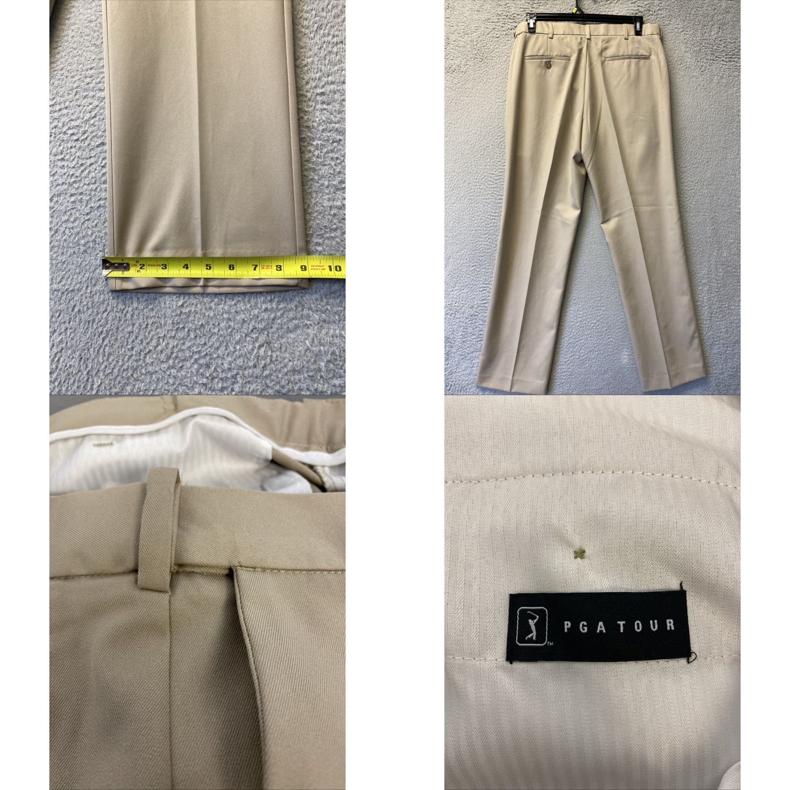 PGA Tour PGA Tour Golf Pants Mens 34x33 Khaki Expandable Waist Polyester NWOT Size US 34 / EU 50 - 8 Thumbnail