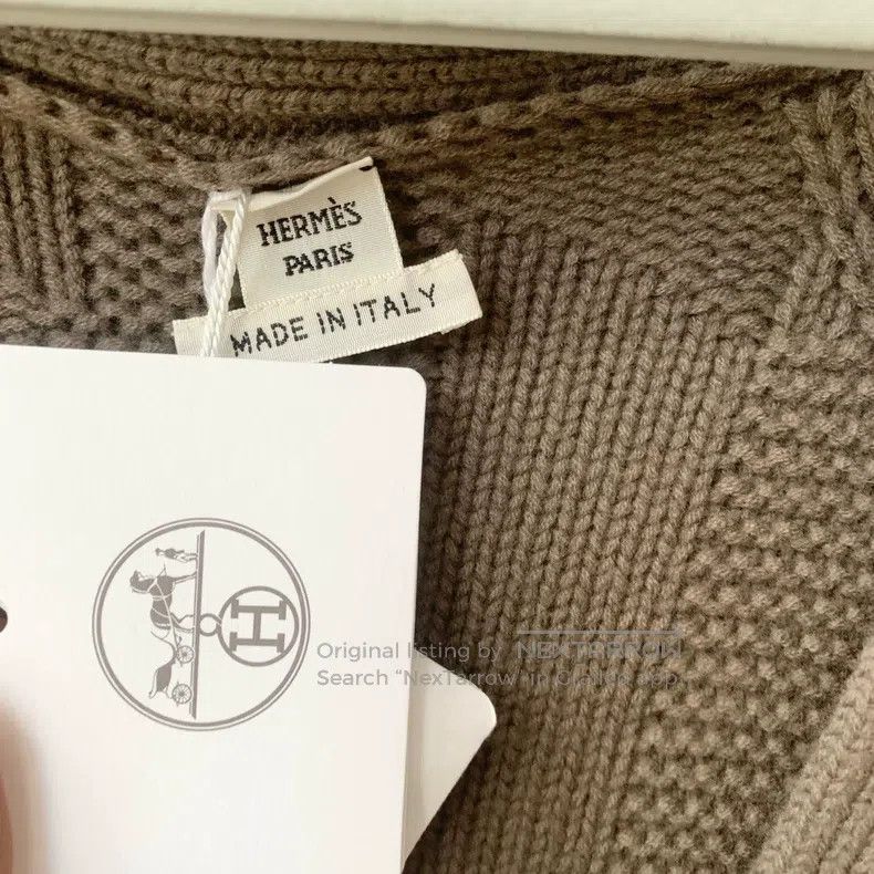 Hermes Hermes Chunky Knit Open Cardigan with H Logo Embroidery Size XXS / US 00 / IT 34 - 5 Thumbnail