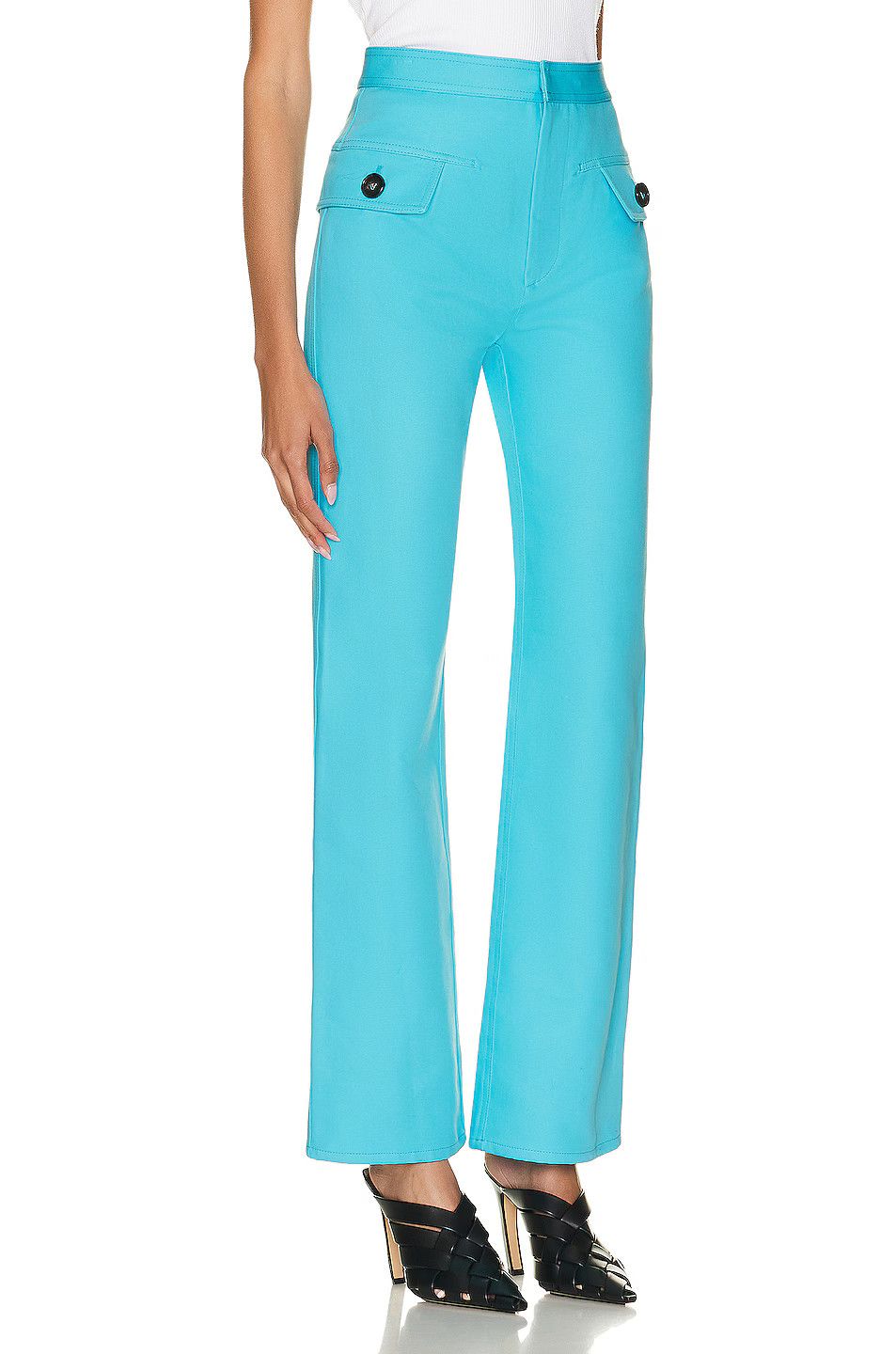 Bottega Veneta o1n1vont0325 Double Cotton Canvas Trouser in Dip Size 25" / US 0 / IT 36 - 2 Thumbnail