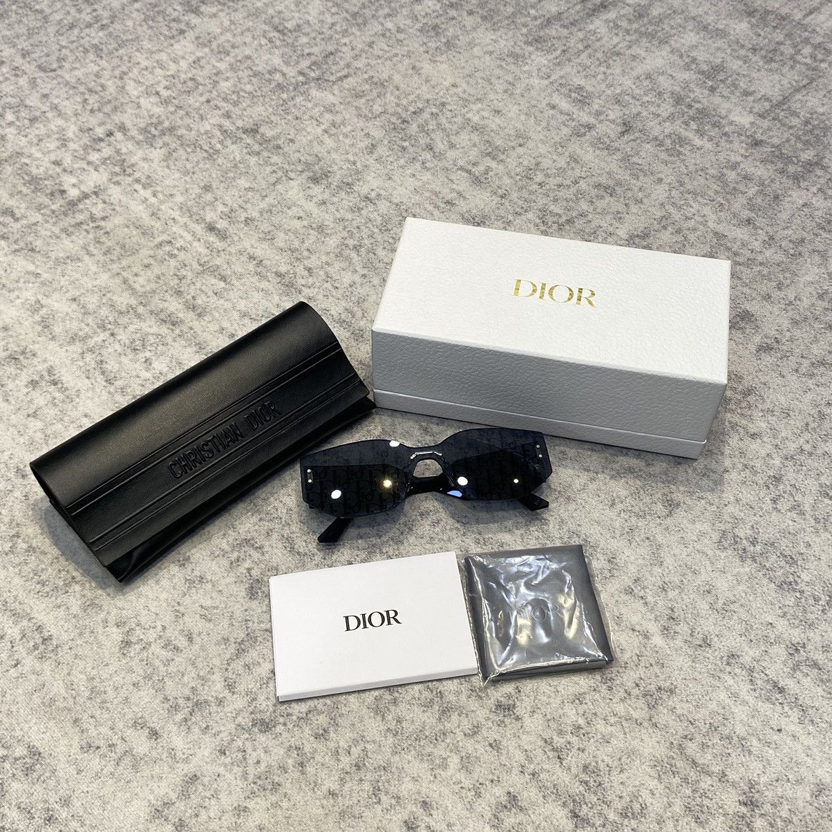 Dior DIOR Club M6U Rectangular Sunglasses Oblique Pattern BLUE Size ONE SIZE - 9 Thumbnail