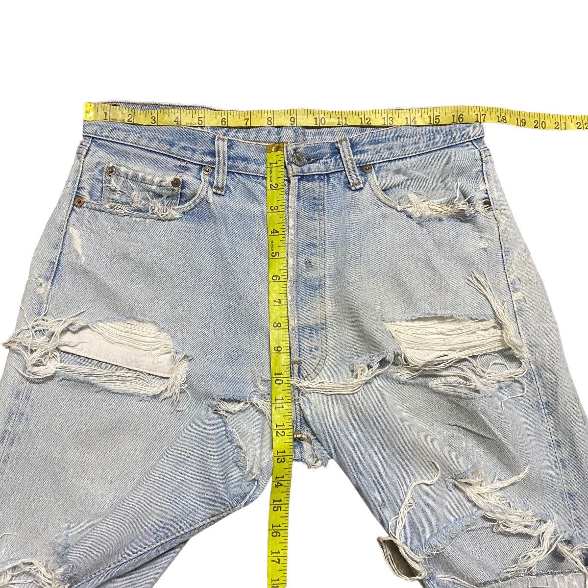 Levi's Vintage Levis 501 Redline Thrashed Jeans Button6 Size US 34 / EU 50 - 20 Thumbnail