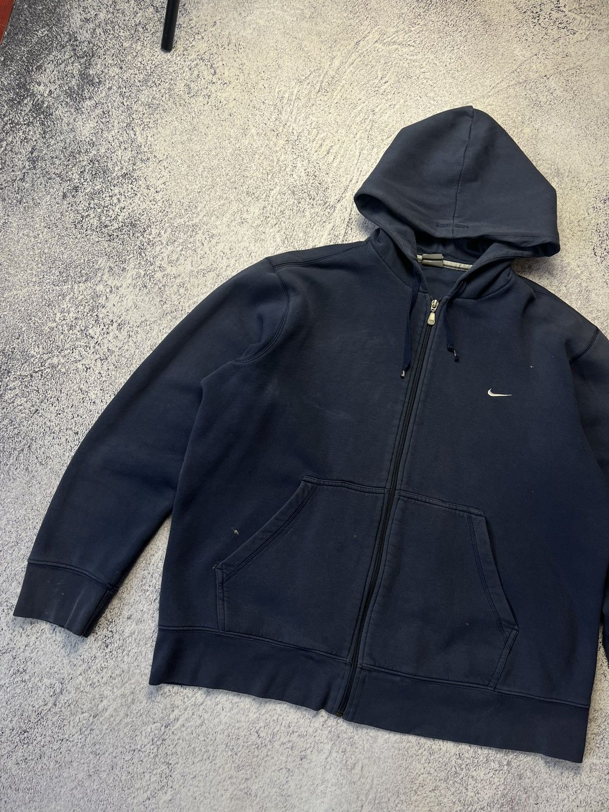 Nike Vintage Nike Distressed Zip Up Hoodie Swoosh Drill Size US L / EU 52-54 / 3 - 4 Thumbnail
