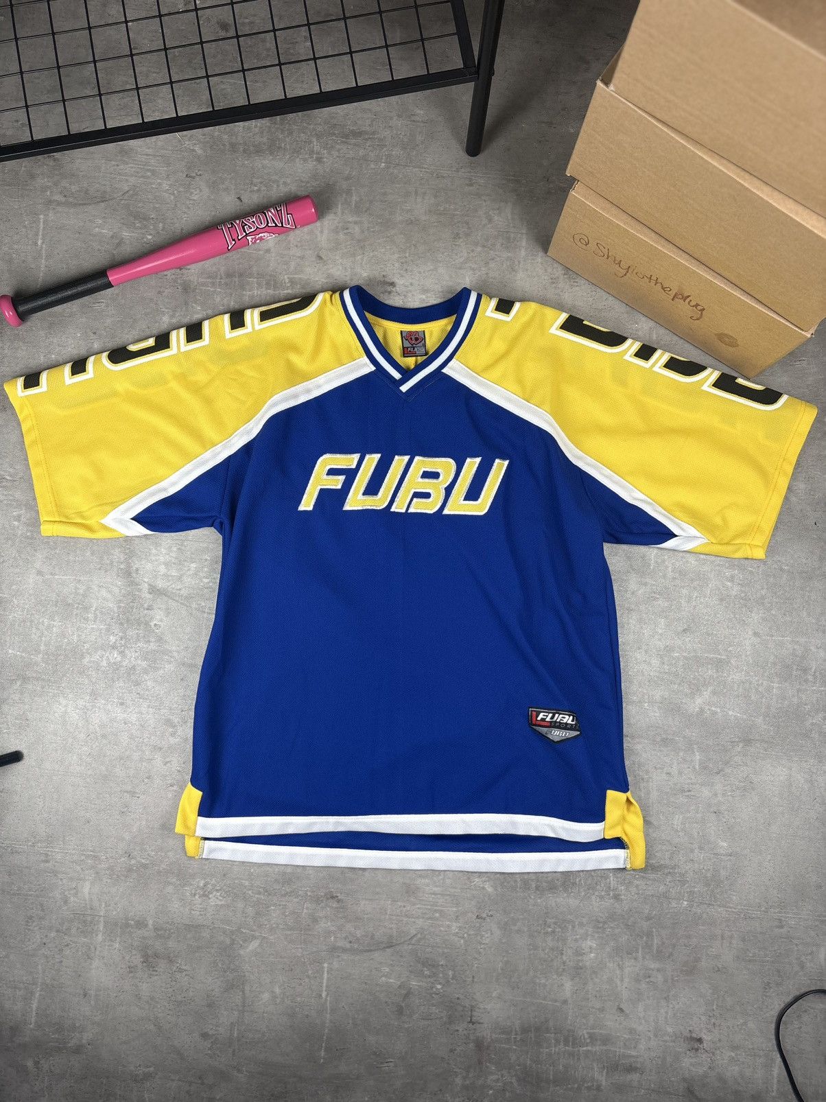 Fubu FUBU Vintage [Original] 90s Firebird Jersey Gelb|Blau [XL] Size US XL / EU 56 / 4 - 2 Thumbnail