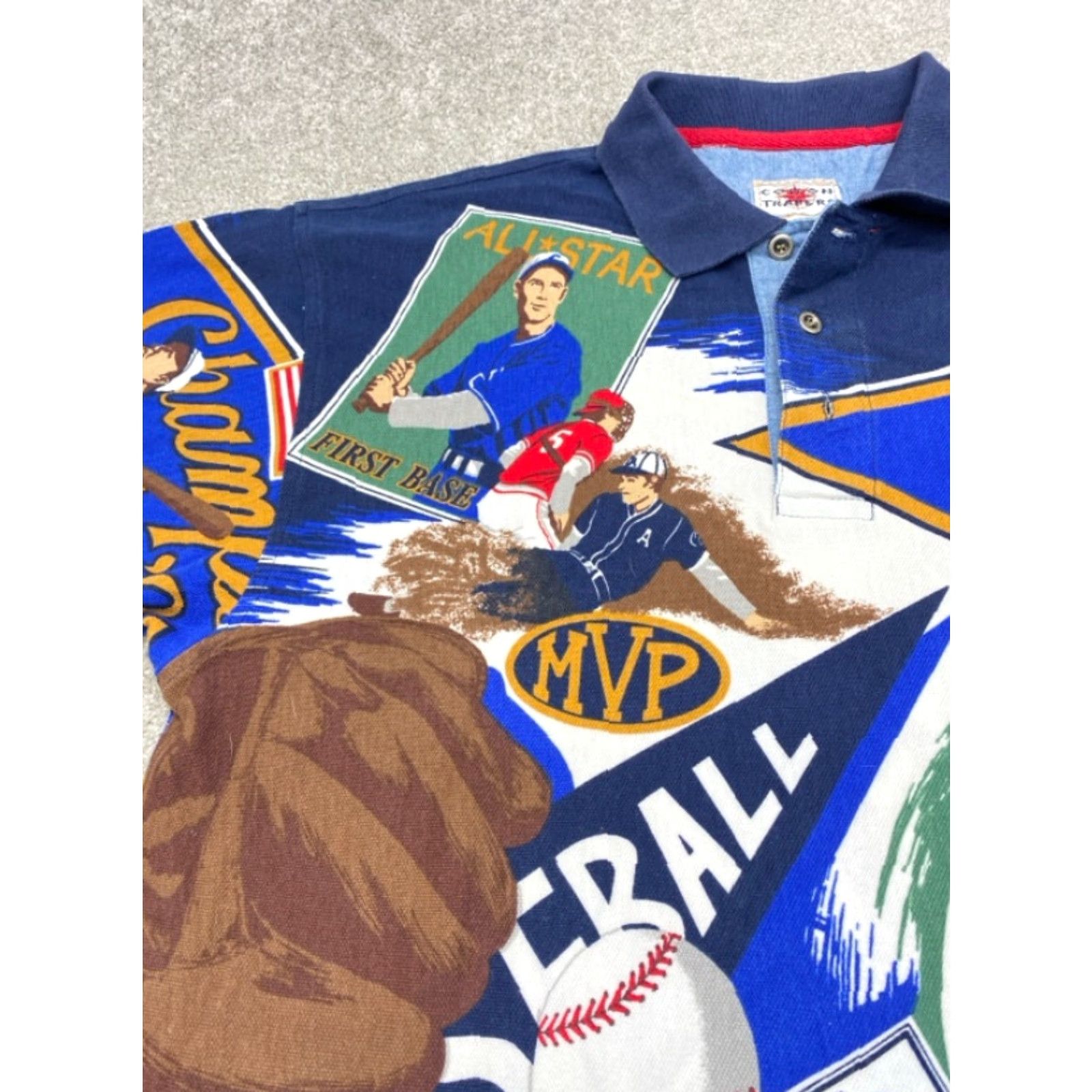 Cotton Traders Cotton Traders Polo Shirt Mens M Short Sleeve Baseball All Over Print Shirt Mens Multicolor Cotton Polo Size US M / EU 48-50 / 2 - 5 Thumbnail