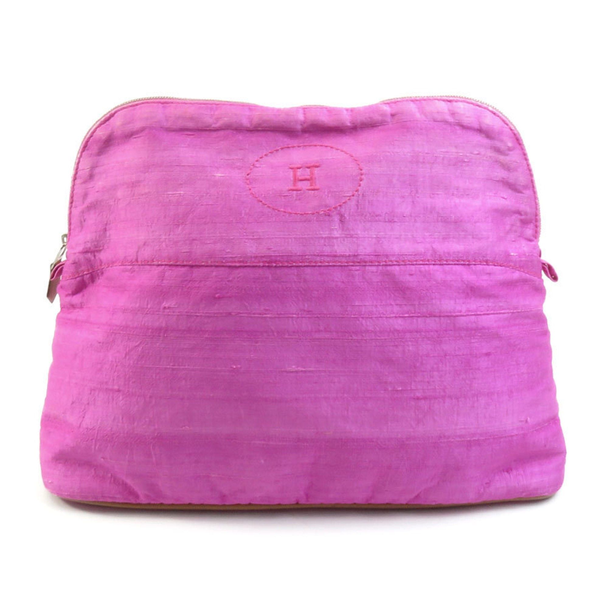 image of Hermes Pouch Multi Case Bolide Silk Magenta Ladies in Black, Women's