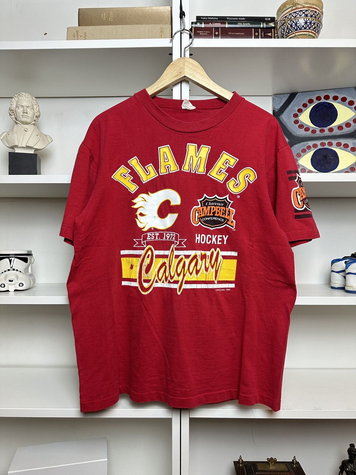 Other Vintage 1989 1990 90s calgary flames tee t-shirt Size US M / EU 48-50 / 2 - 1 Thumbnail