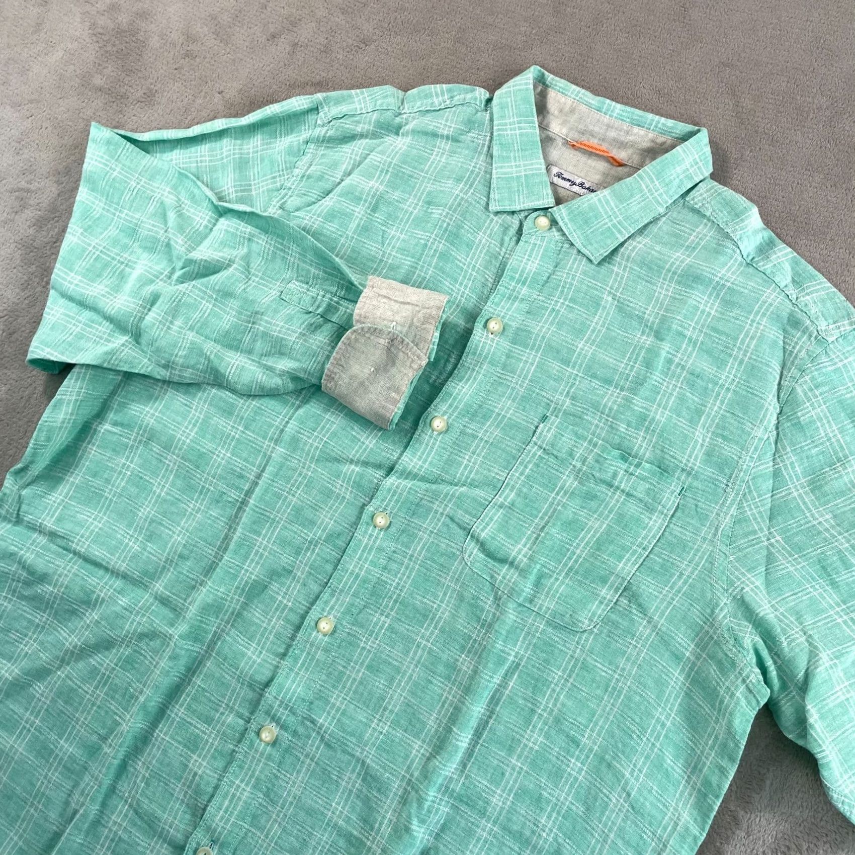 Tommy Bahama Tommy Bahama Ventana Shirt Men XL Bouquet Green 100% Linen Textured NWOT Shirt Mens XL Green Plaid Beach Casual 100% Linen Ventana Size US XL / EU 56 / 4 - 2 Thumbnail