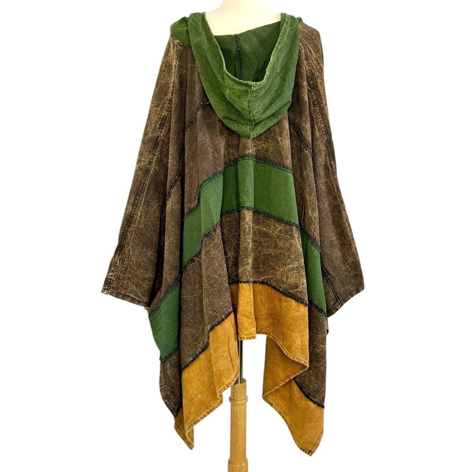 Kathmandu Vintage KATHMANDU IMPORTS Hooded Poncho 100% Cotton OS Size ONE SIZE - 9 Thumbnail