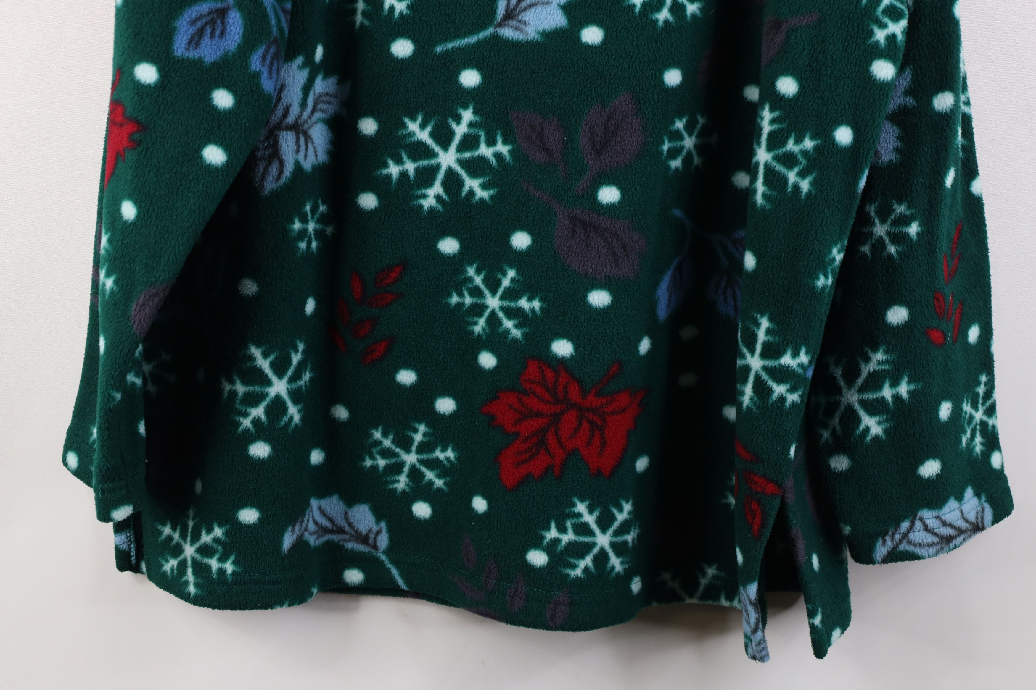 Vintage Vintage 90s Streetwear Leaf All Over Print Fleece Sweater Size L / US 10 / IT 46 - 11 Thumbnail