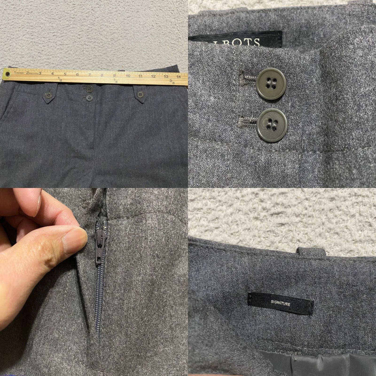 Talbots Talbots Womens 2P Dress Pants Solid Gray Signature Straight Lined Cargo Business Size 26" / US 2 / IT 38 - 8 Thumbnail