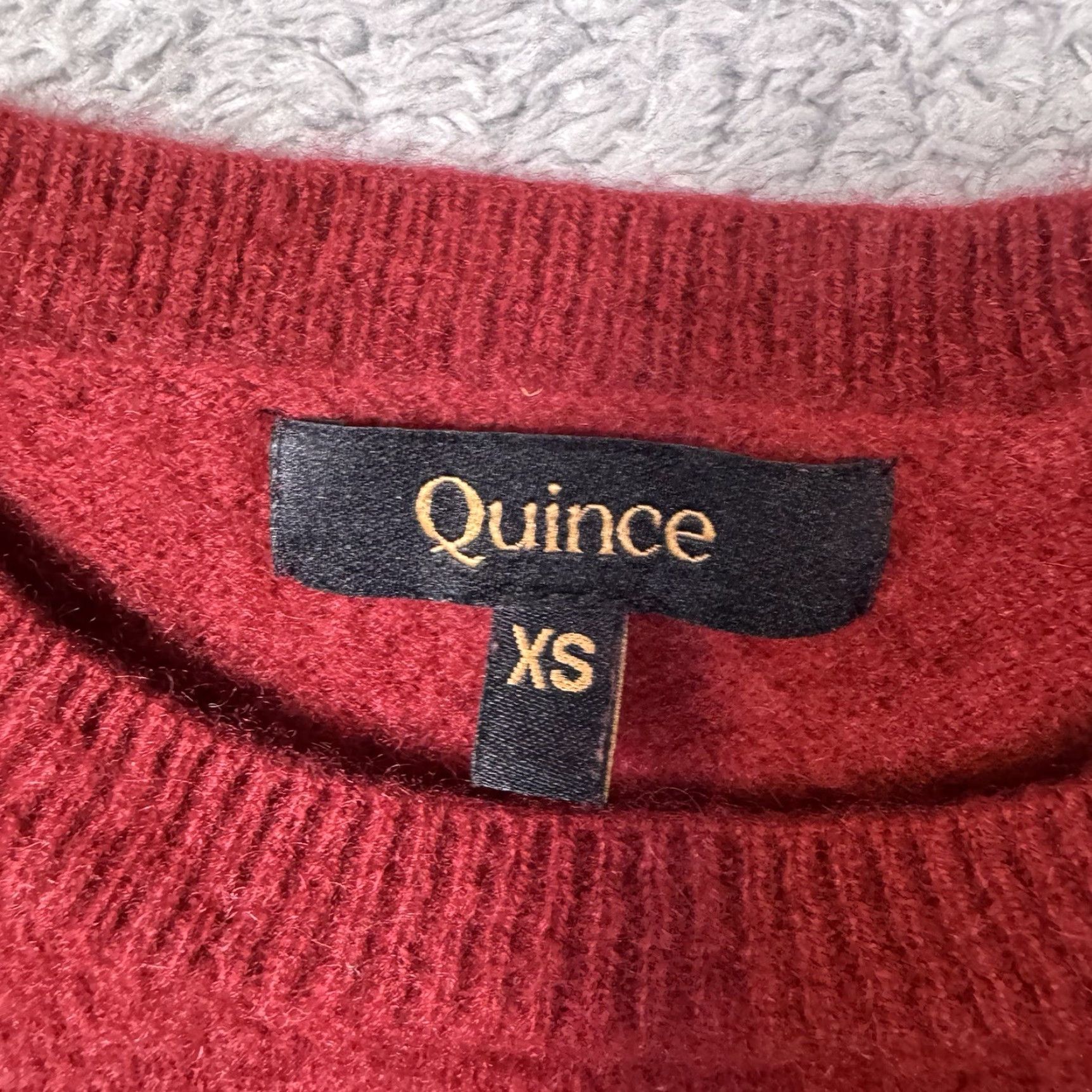 Quince Quince Mongolian Cashmere Womens XS Fisherman Crewneck Fitted Jumper Crimson 2nd Size XS / US 0-2 / IT 36-38 - 4 Thumbnail