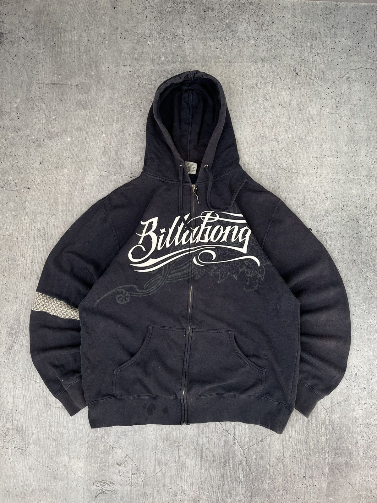 Billabong Vintage Distressed Billabong Crazy Zip Hoodie Big Logo Y2K Size US XL / EU 56 / 4 - 1 Thumbnail