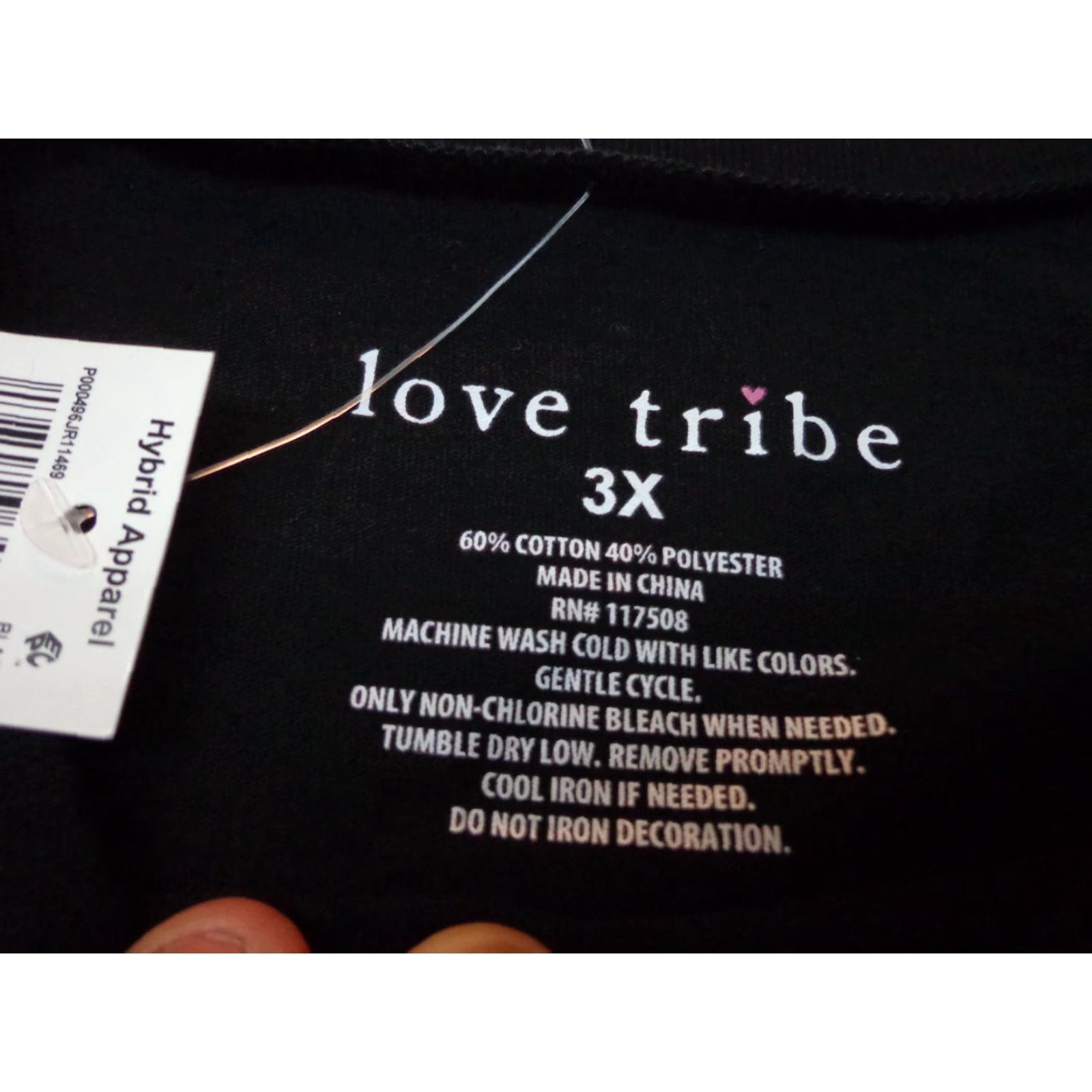 Vintage Love Tribe Women’s T-Shirt Black 3X Plus Size Short Sleeve Faithful Dreamer 90s Theme Womens Size XXL / US 16-18 / IT 52-54 - 3 Thumbnail