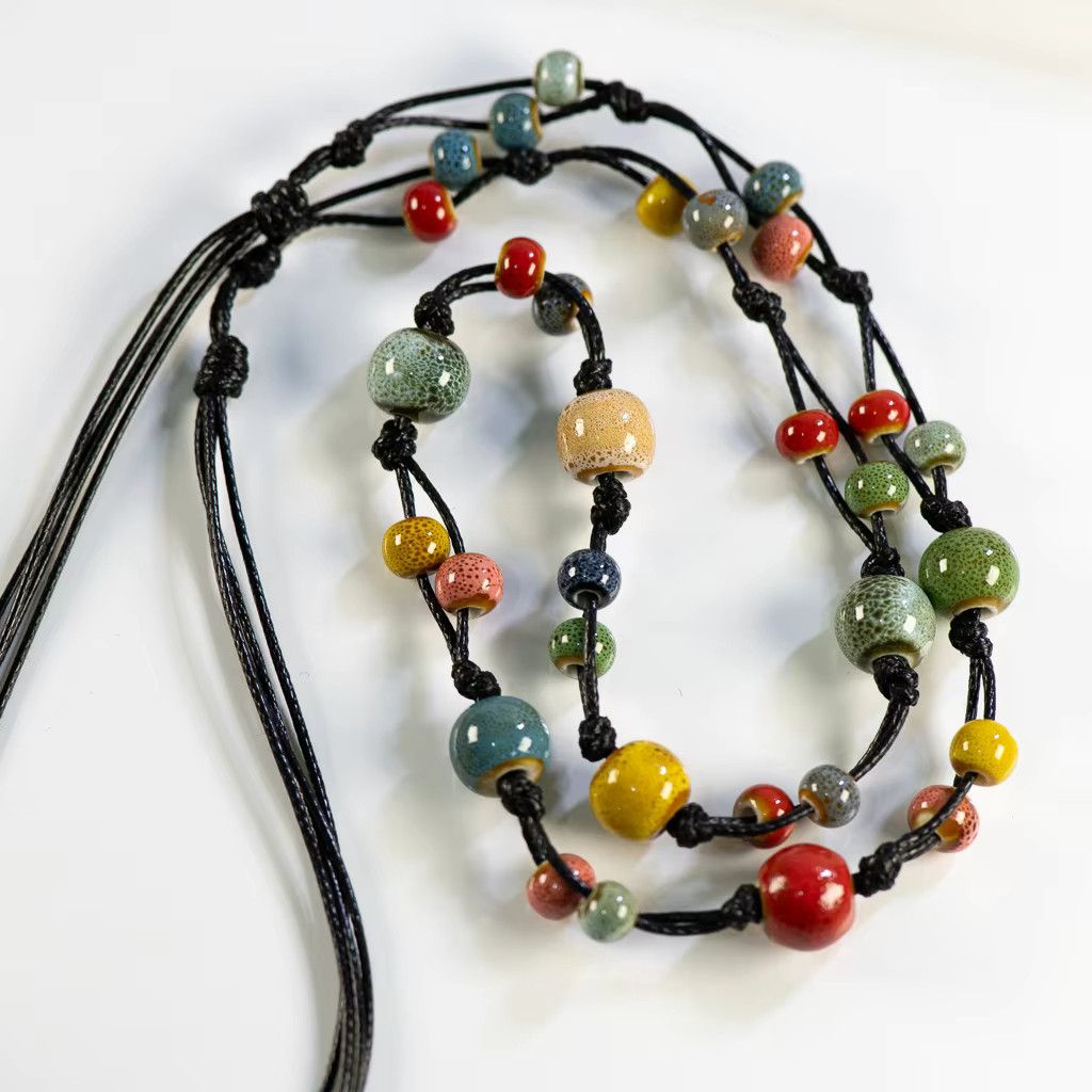 Jewelry Handcrafted Bohemian Ceramic Necklace Size ONE SIZE - 5 Thumbnail