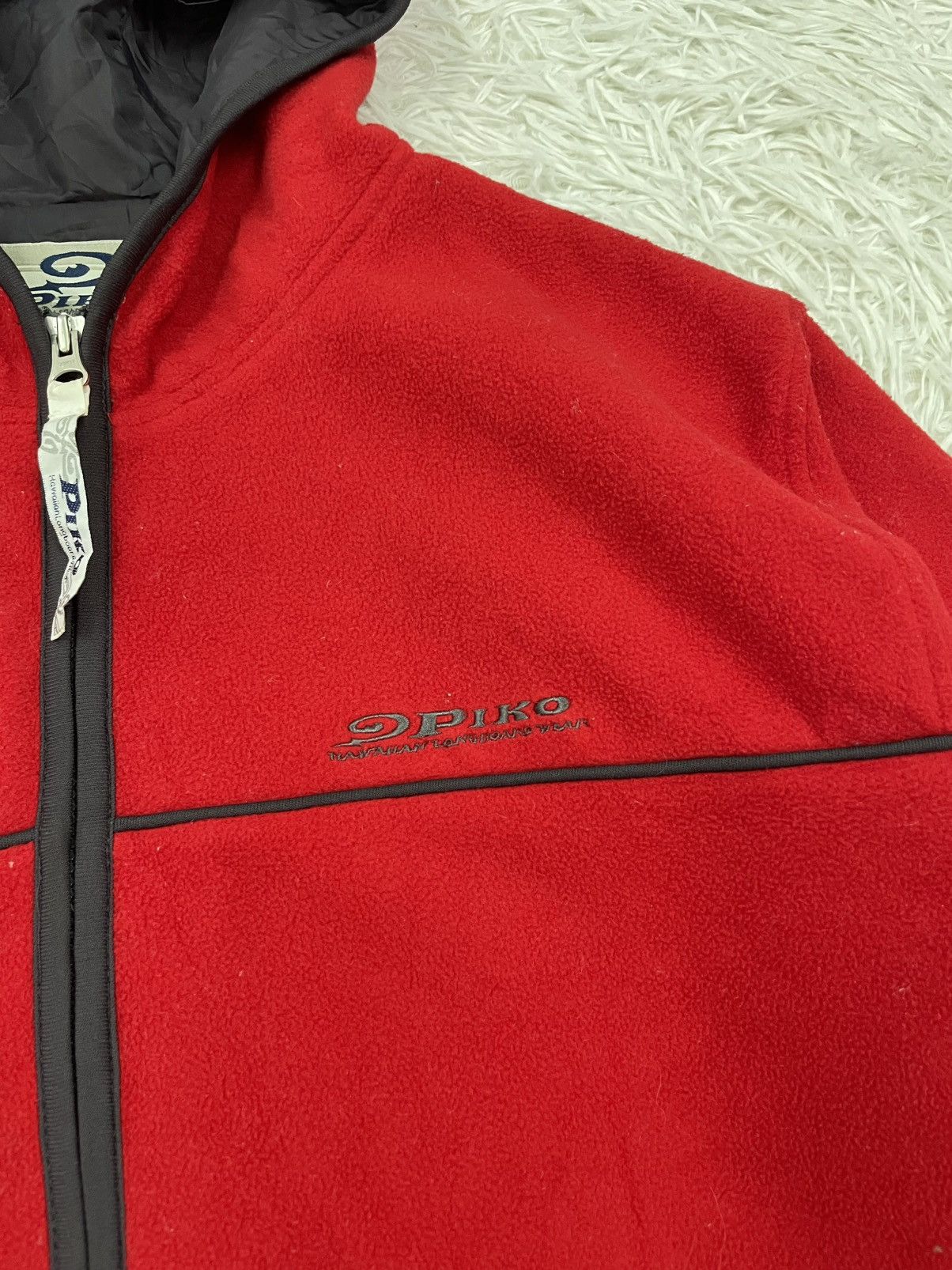 Japanese Brand Piko Fleece Jacket Hooded Size US L / EU 52-54 / 3 - 4 Thumbnail