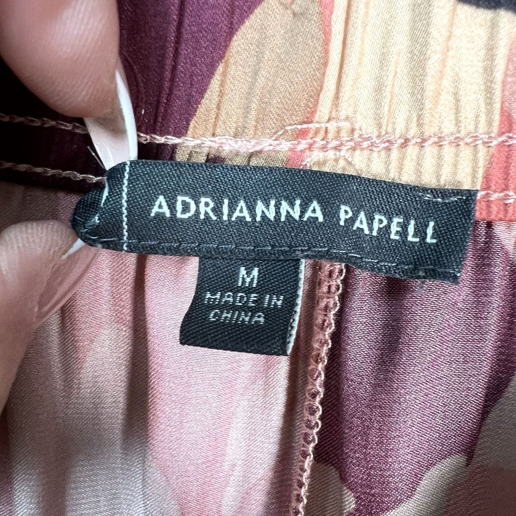 Adrianna Papell Adrianna Papell Women’s Floral Print Wide-Leg Pants M Pink Polyester Ankle 27in Inseam Modern Office Wear Womens Size 32" / US 10 / IT 46 - 3 Thumbnail