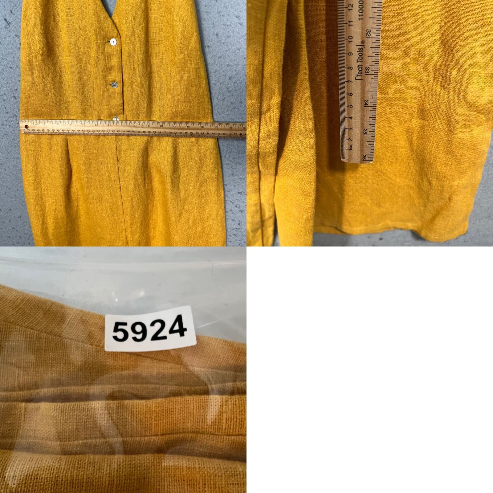 Paloma Wool Paloma Wool Yellow Linen Halter Jumpsuit Open Back Women 40 Adult Womens One-Piece Sleeveless Wide-Leg Size 27" / US 4 / IT 40 - 8 Thumbnail