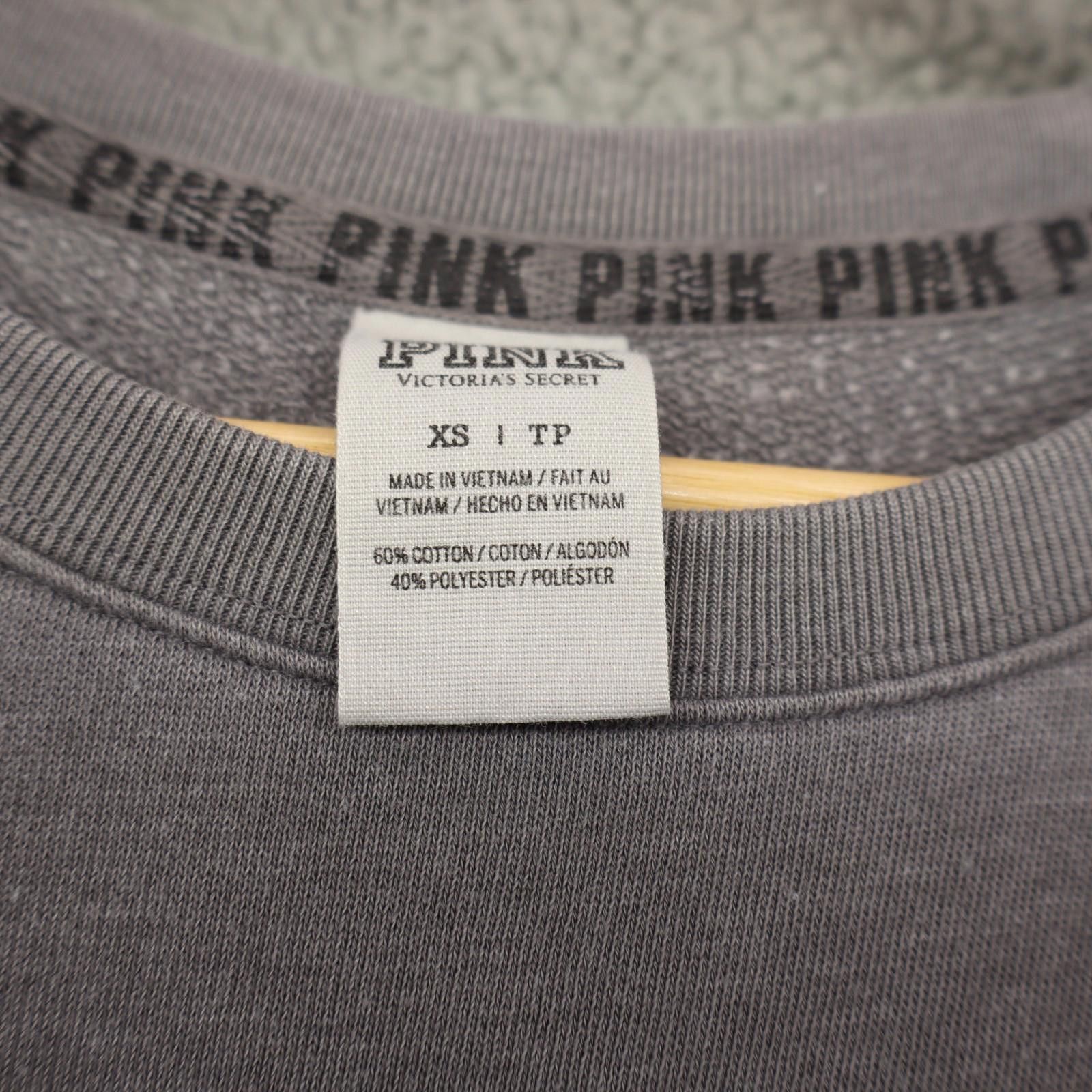 Other Victoria Secret PINK Oversize Sweatshirt XS Grey Comfy Baggy Size XS / US 0-2 / IT 36-38 - 3 Thumbnail
