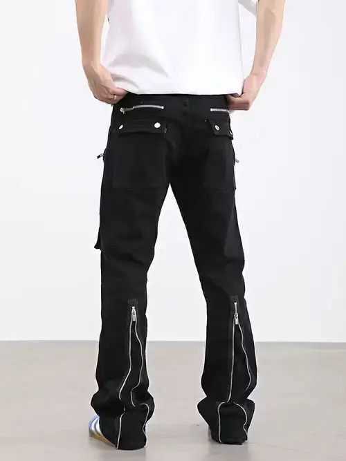 Jean cargo zipper flared tactical pants Size US 30 / EU 46 - 1 Thumbnail