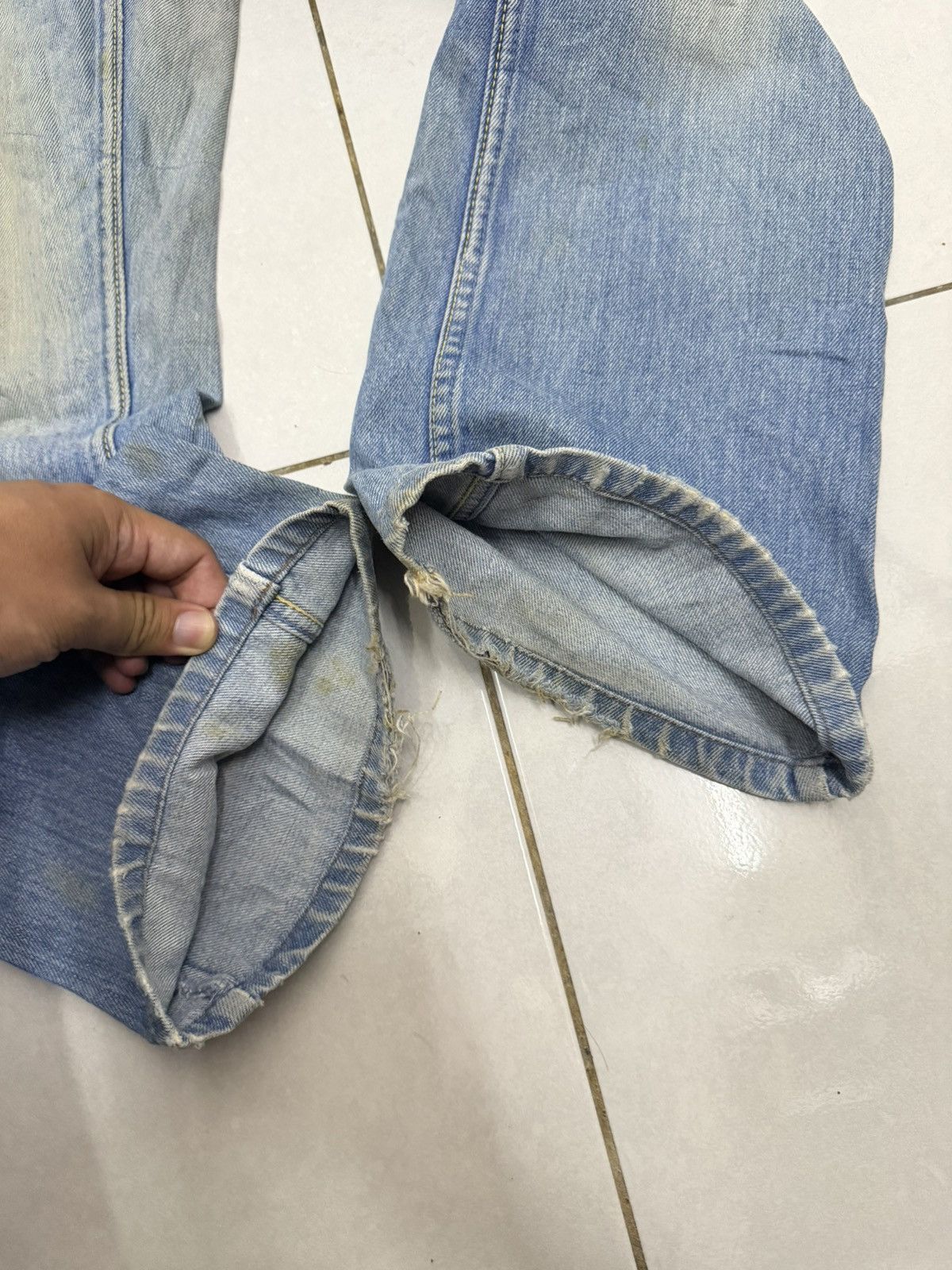 Japanese Brand Vintage Blue Way Distressed Bootcut Denim Jeans Size US 32 / EU 48 - 12 Thumbnail