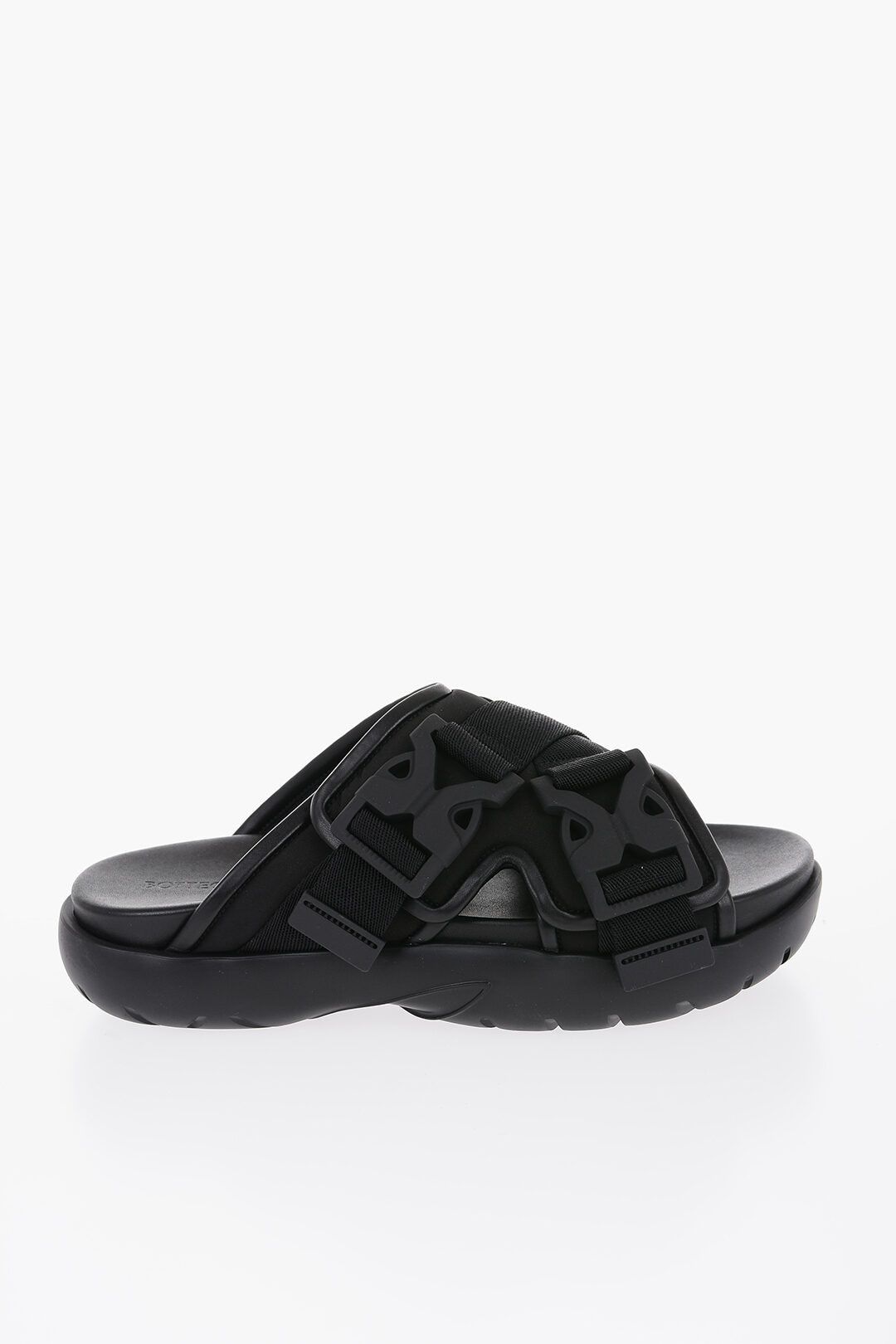 og1mm0824 Leather Snap Slides in Black