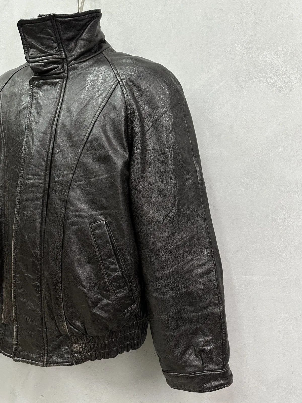 Schott Vintage Leather Jacket Faded DISTRESSED Diesel Y2k Avirex Size US S / EU 44-46 / 1 - 2 Thumbnail